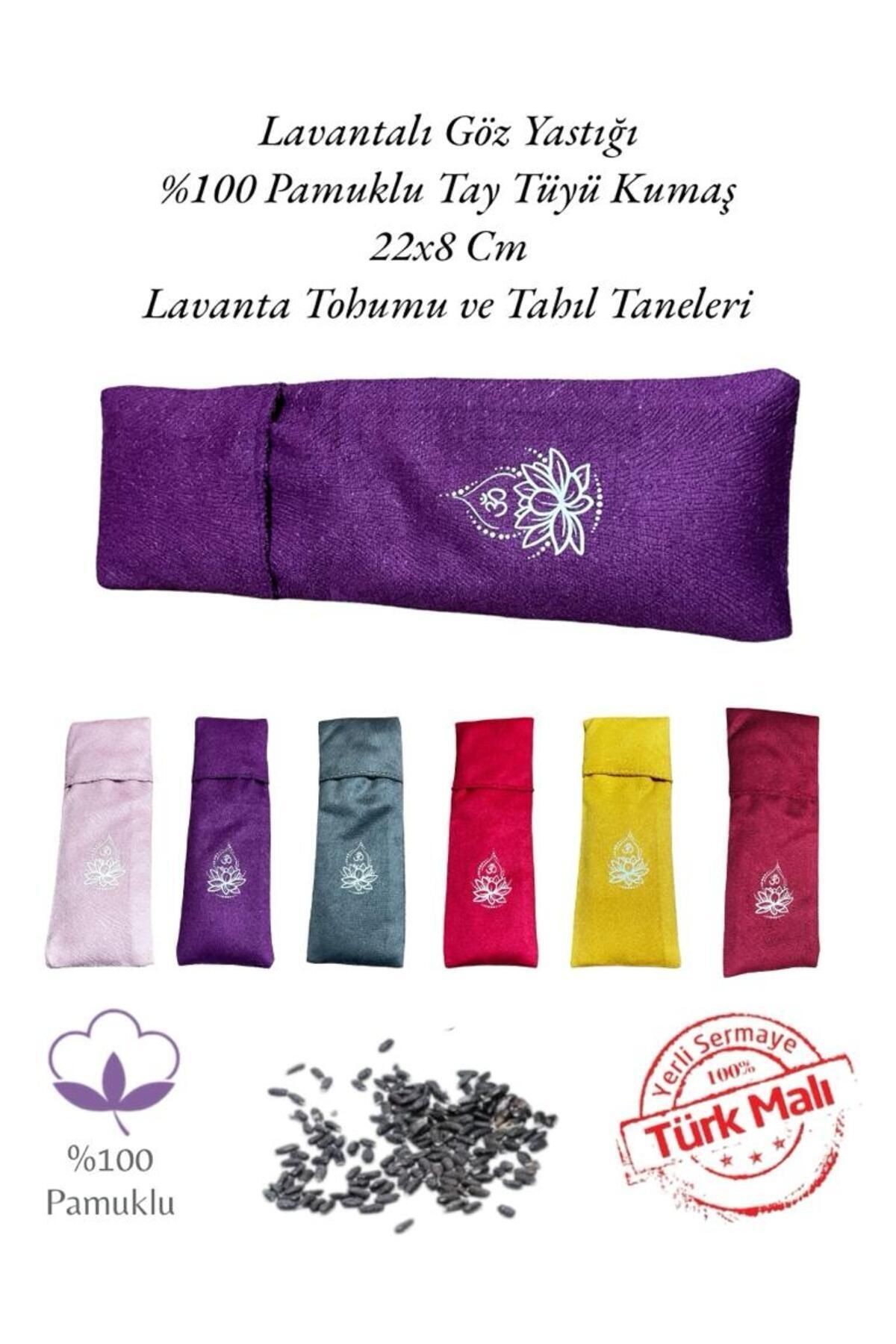 Yoga Göz Yastığı - Lotus Çiçeği Lavantalı Yoga Göz Yastığı - Yoga Dinlendirici Göz Bandı - mor