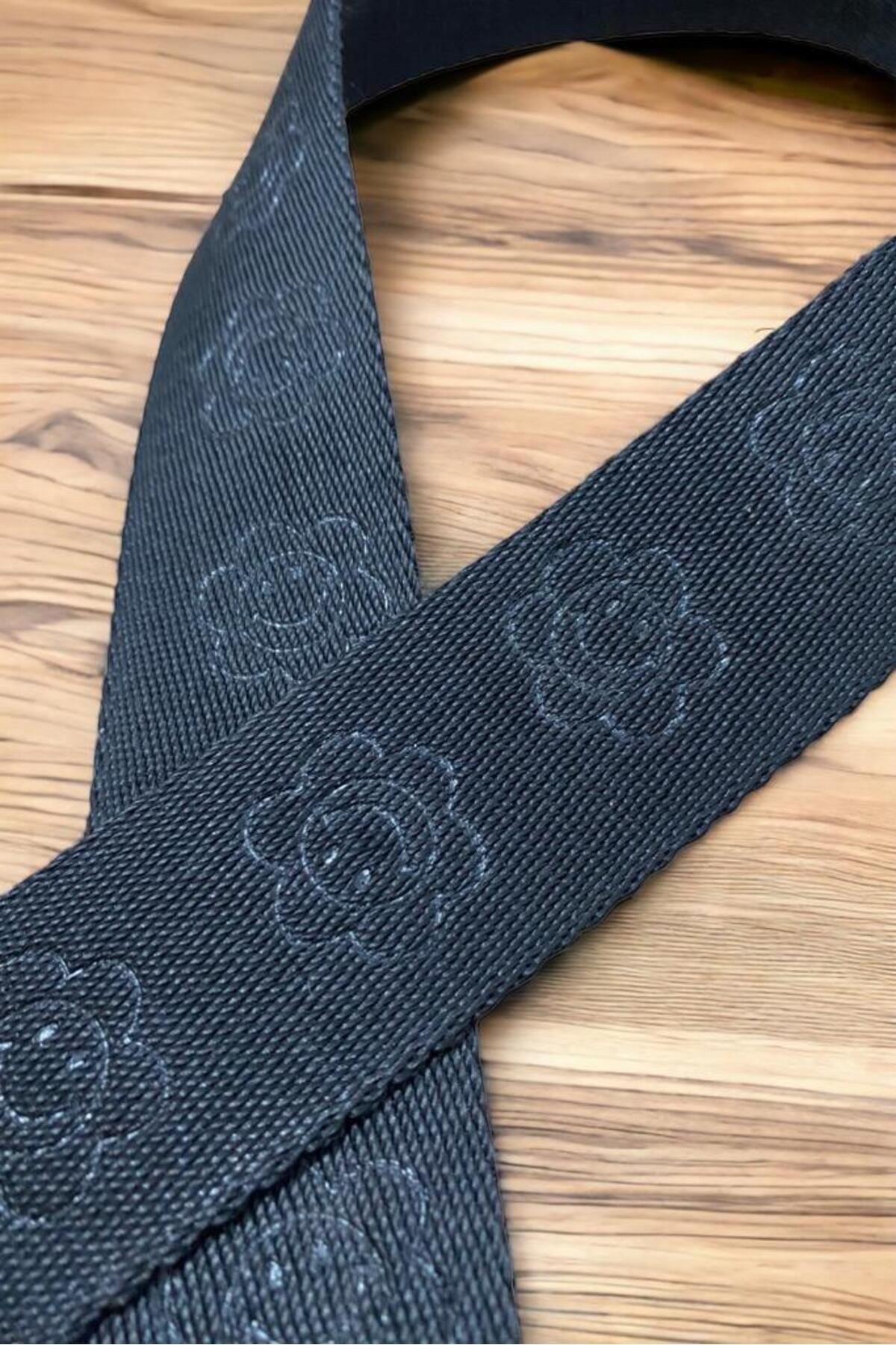 120 Cm Polyester Çanta Askısı Kolonu - Çanta Yapımında Kullanılan Polyester Kolon En:4 Cm - siyah