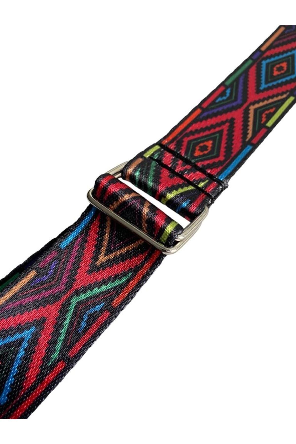 Yoga Kemeri - Desenli Metal Bağlantılı 200 Cm Yoga Kemeri - Yoga Kayışı