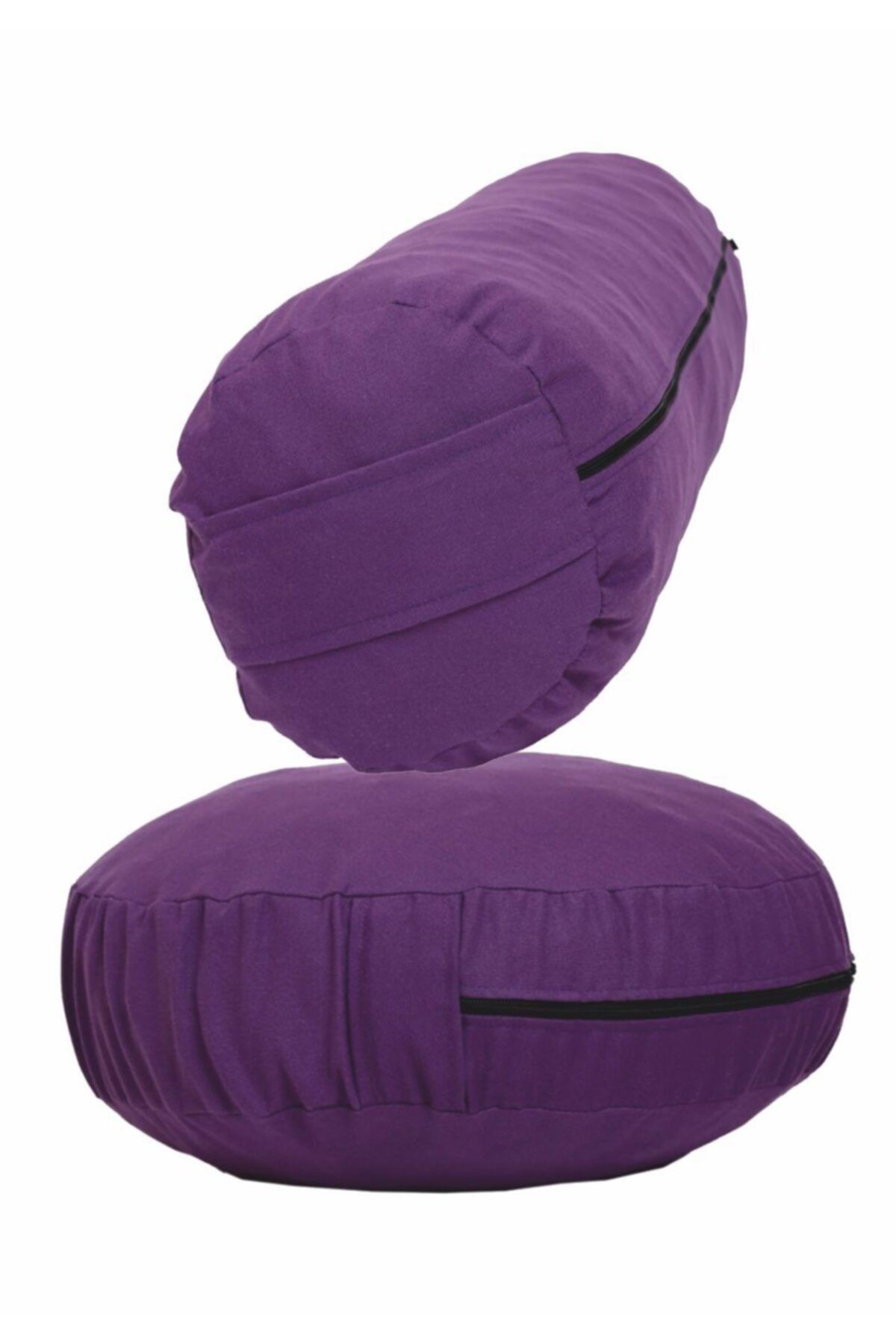 Organik Kabuk Dolgulu Meditasyon Minderi + Bolster Minderi Ikili Set