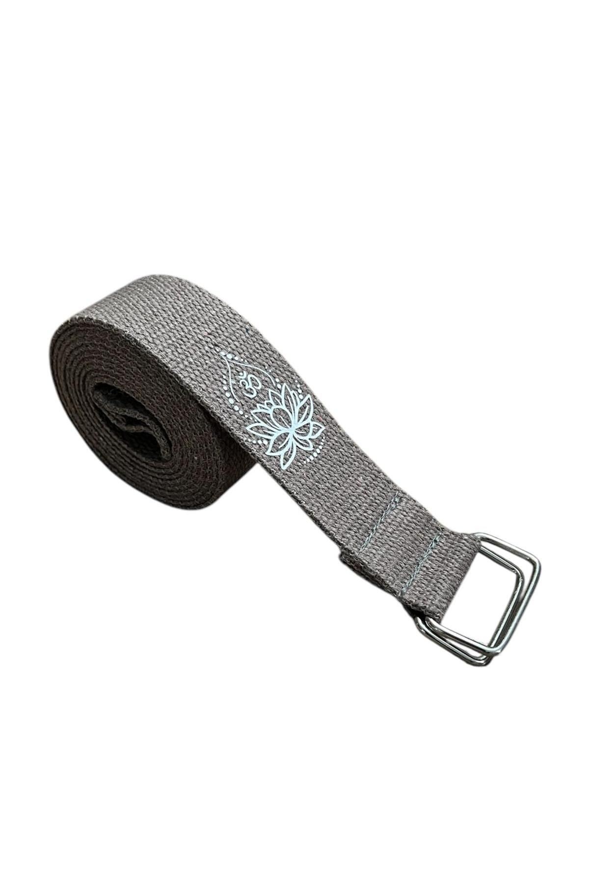 Yoga Kemeri  - Yoga Germe Kayışı - Lotus Baskılı Yoga Kemeri 180 Cm Çift Halkalı