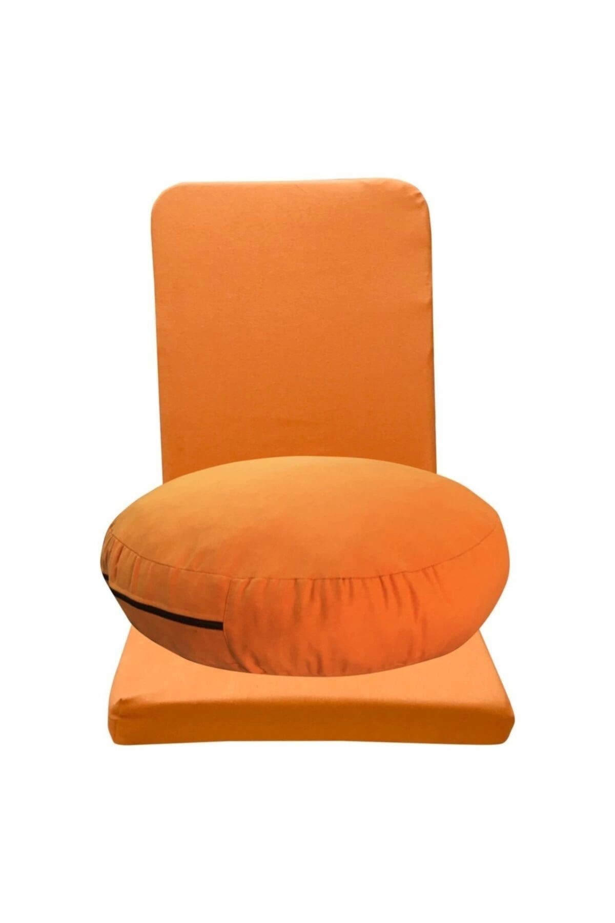 Meditasyon Sandalyesi Backjack + Bolster Minderi + Meditasyon Minderi Ikili Set Set - turuncu