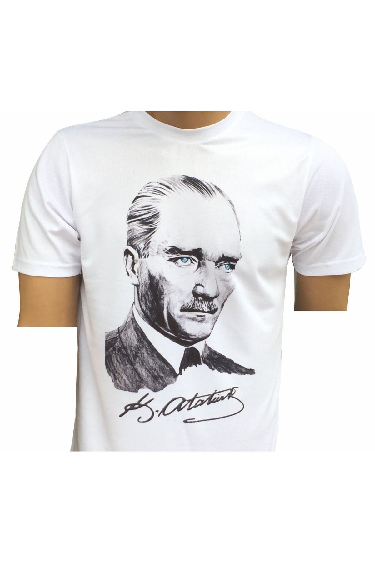 Unisex Çocuk, Genç, Yetişkin, Atatürk'lü Atatürk İmzalı Tişört - Atatürk Tişörtü