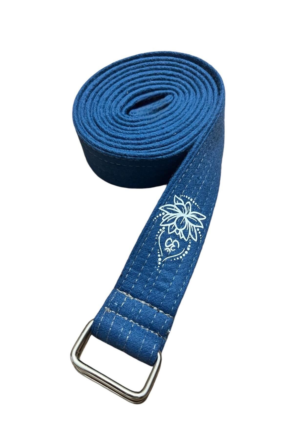 Lotus Çiçeği Baskılı Yoga Kemeri 200 Cm x 4,5 cm %100 Pamuklu