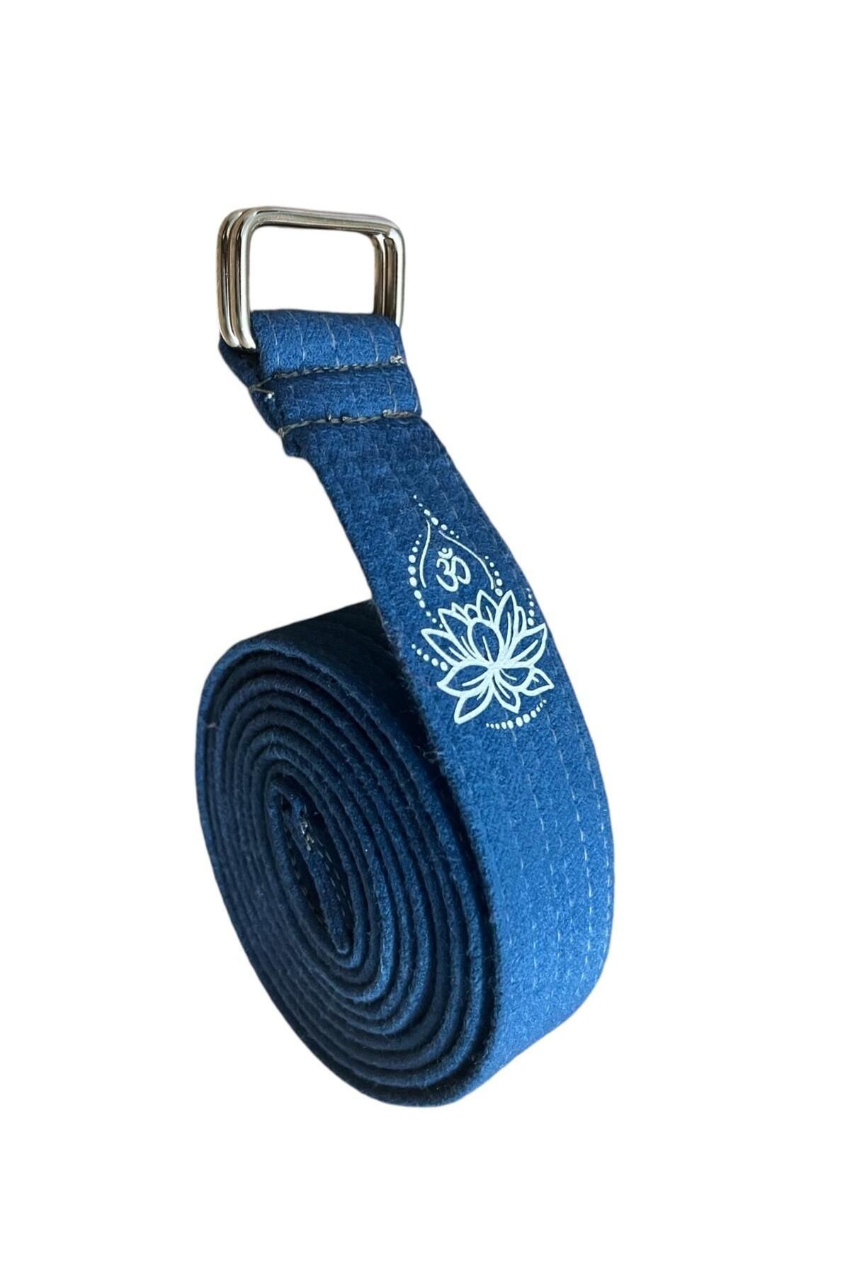 Lotus Çiçeği Baskılı Yoga Kemeri 200 Cm x 4,5 cm %100 Pamuklu