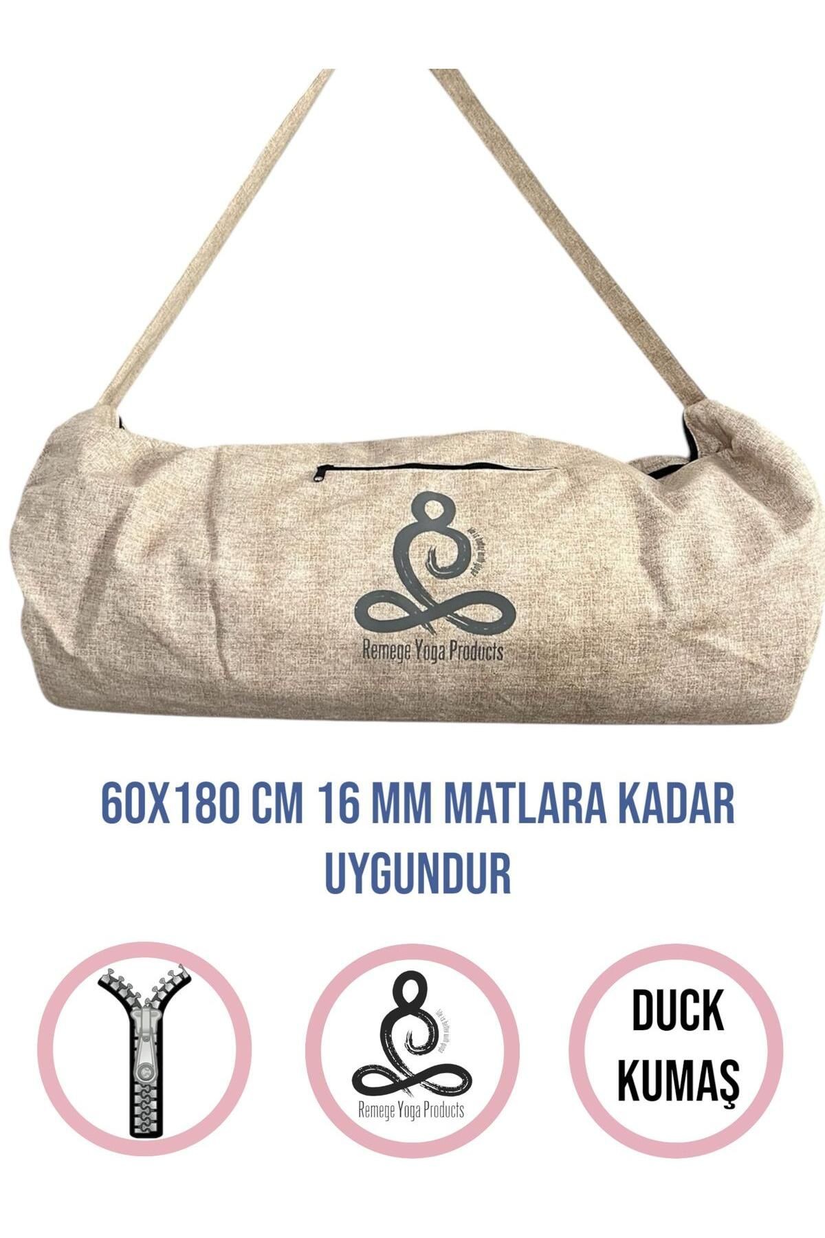 Mat Taşıma Çantası Yoga Fitness Silindir Antrenman Çantası Mat Toplama Lastiği Hediyeli - vizon