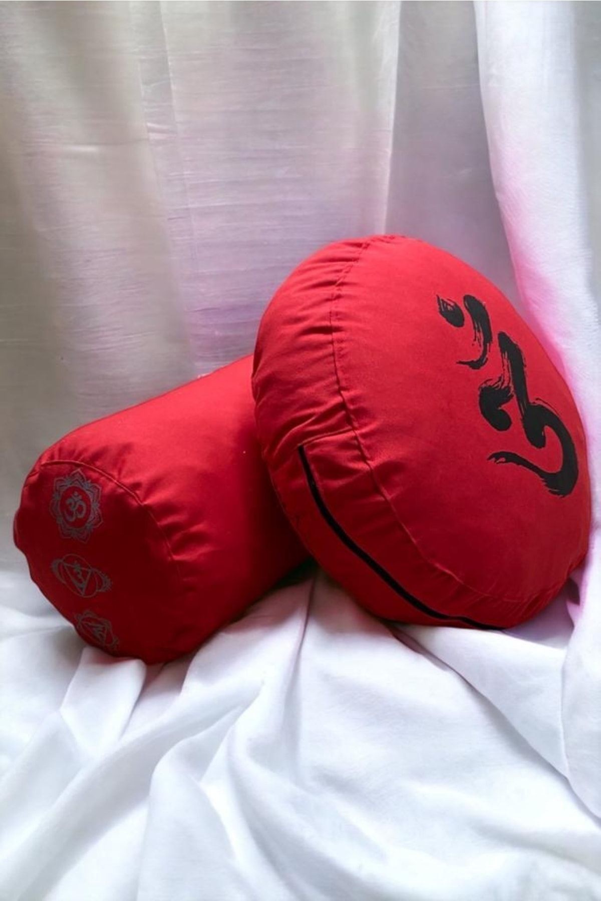 Meditasyon Minderi & Bolster Minderi - Baskılı Yeni Sezon Özel Seri - kırmızı
