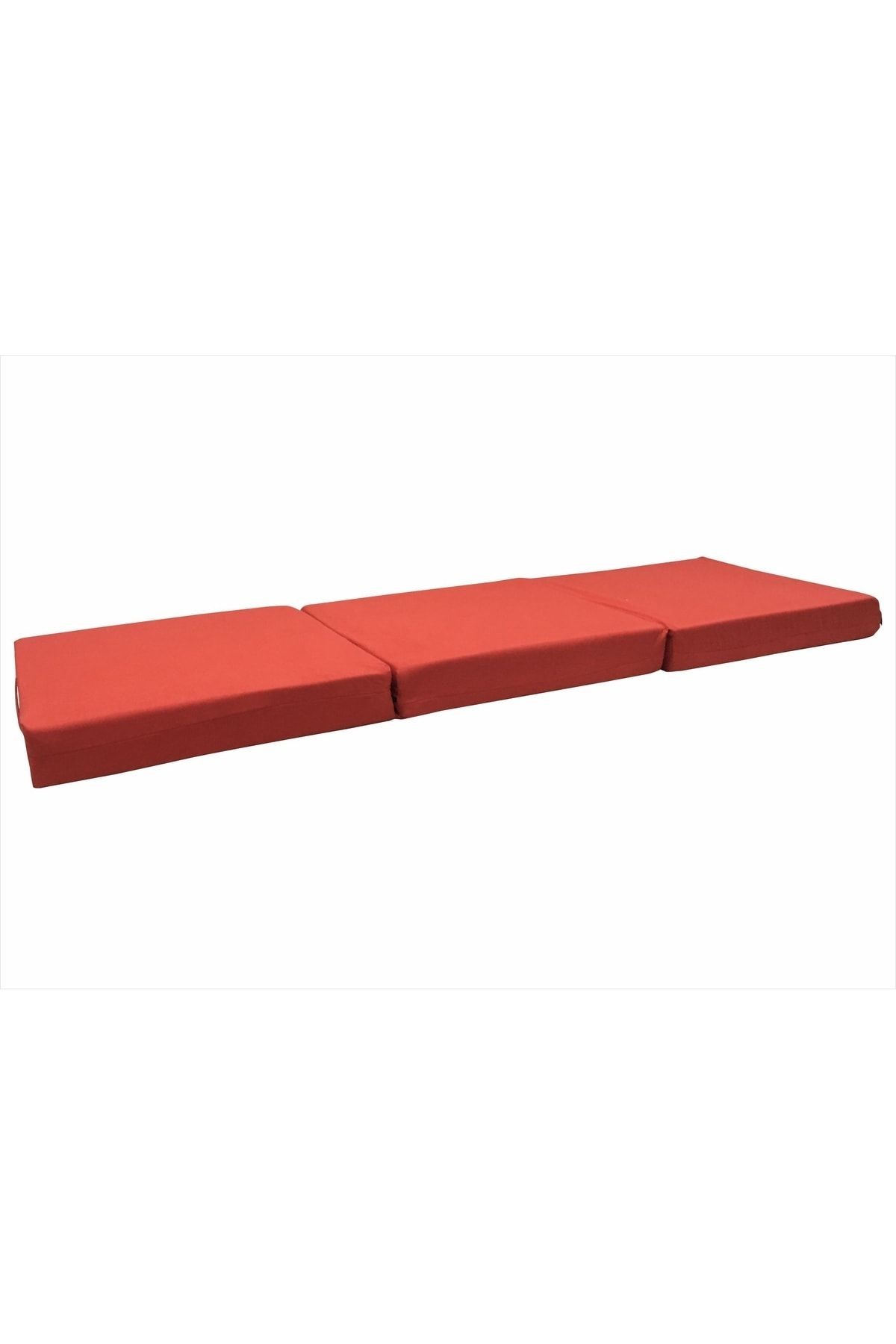 Deprem Yatağı - Üçe Katlanır Koltuk Yatak - Çadır Içi Katlanır Yatak - Kamp Yatağı 60x180x9,5 Cm - kırmızı