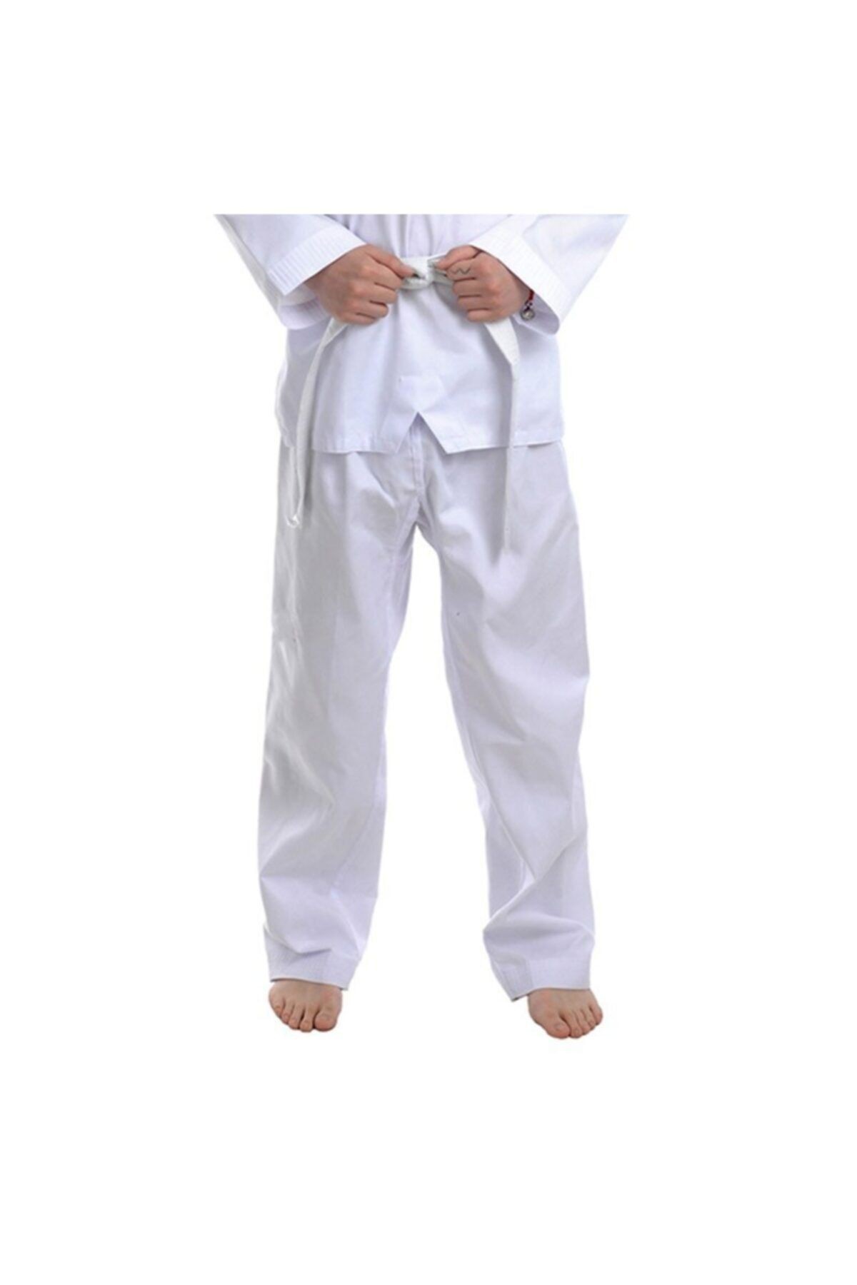 Taekwondo Pantolonu - Beyaz Tek Alt