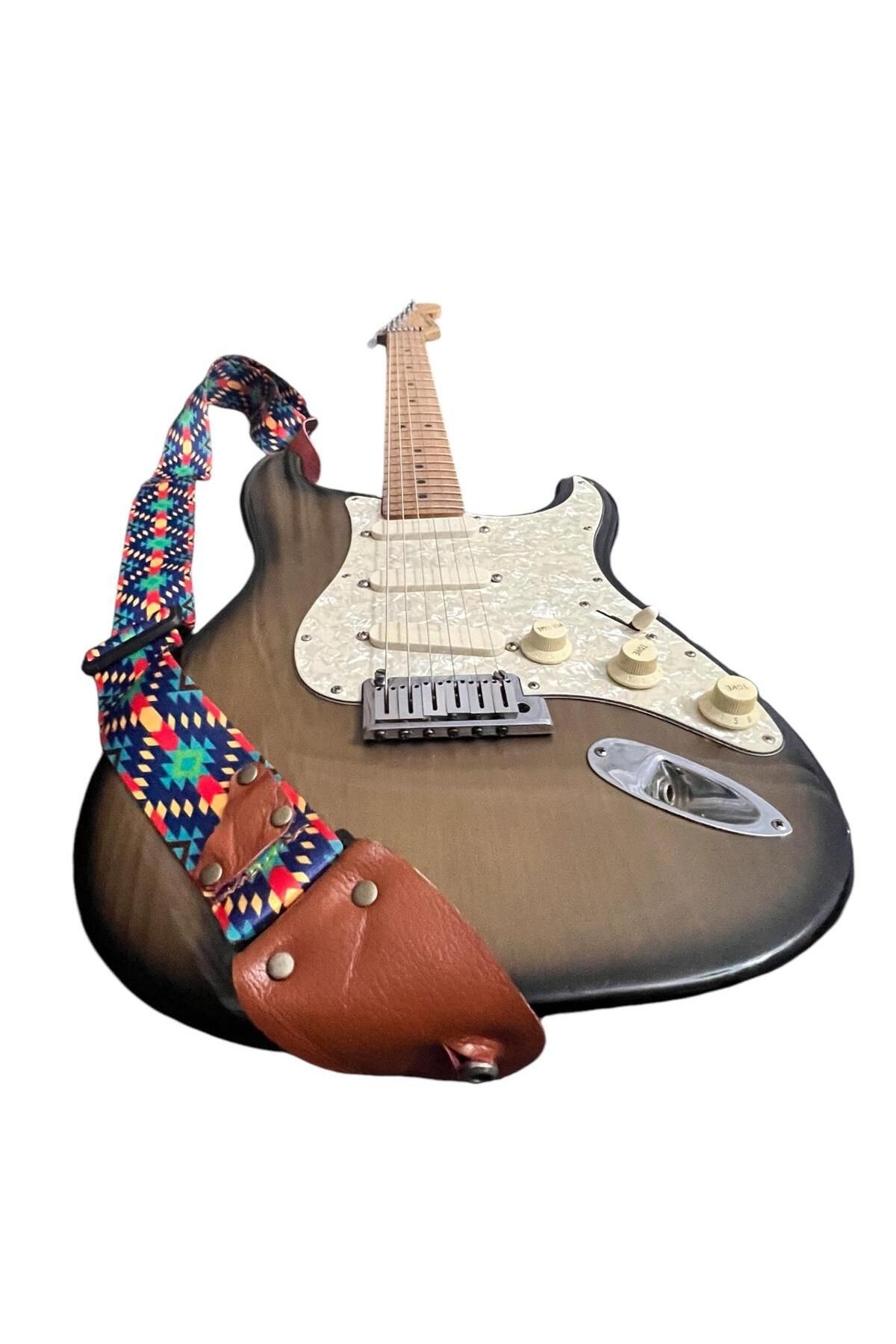 Hakiki Deri Askılıklı Gitar Askısı, Gitar Kayışı 5 Cm Kalınlık Max: 165 Uzunluk Cm Pena Hediyeli