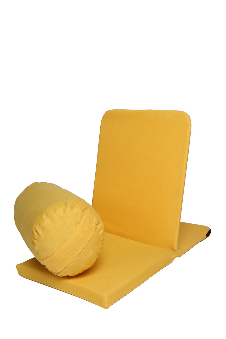 Meditasyon Sandalyesi (Backjack) + Silindir Yoga Bolster Minderi İkili Set / Duck Kumaş - sarı