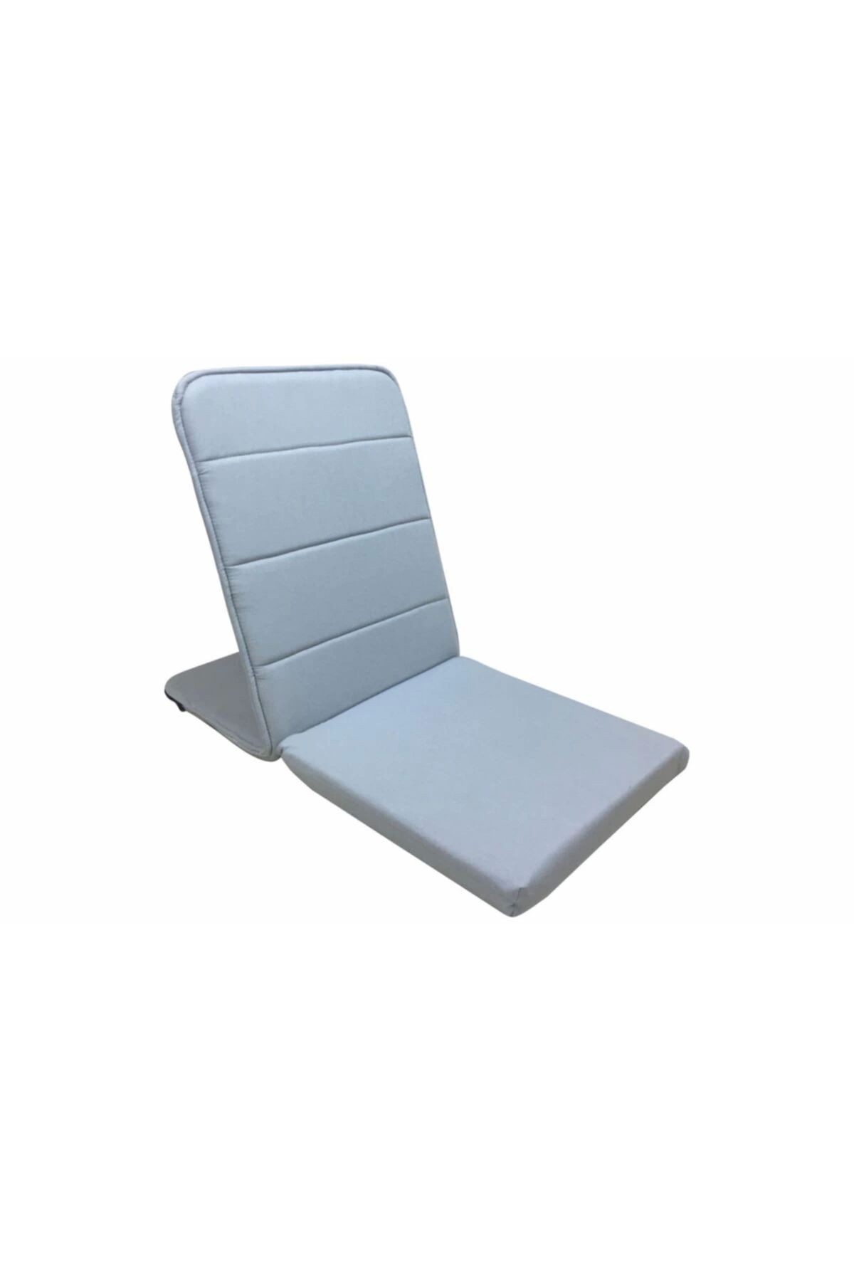 Unisex Gri Kapitoneli Destekli Yer Minderi  Meditasyon Sandalyesi