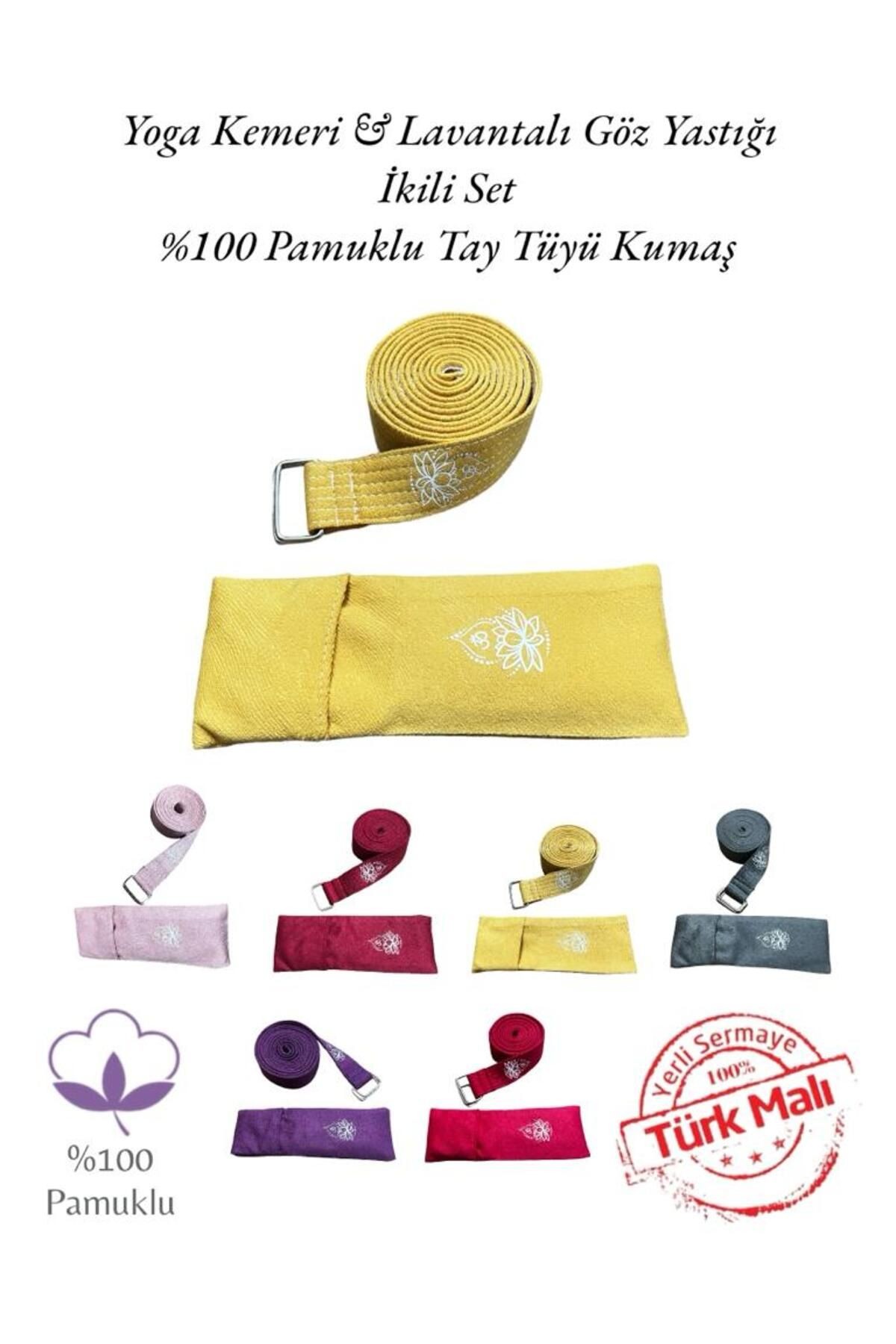 Yoga Kemeri & Yoga Göz Yastığı İkili Set Yoga Meditasyon Ekipmanları - sarı