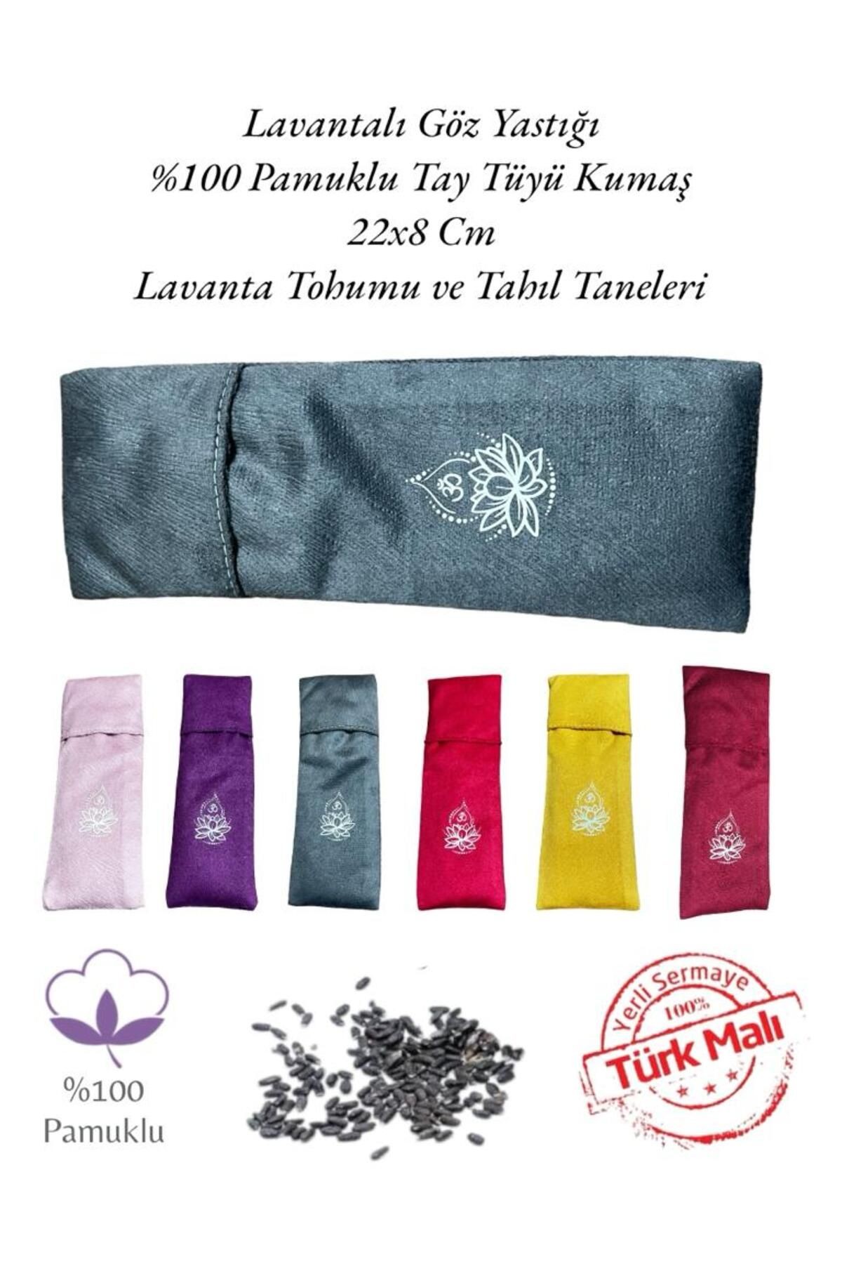 Yoga Göz Yastığı - Lotus Çiçeği Lavantalı Yoga Göz Yastığı - Yoga Dinlendirici Göz Bandı - antrasit