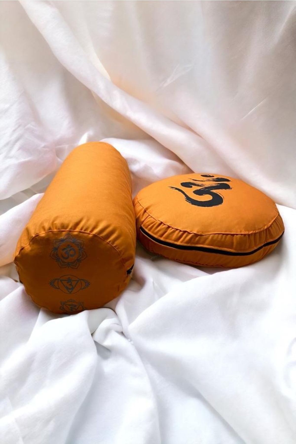 Meditasyon Minderi & Bolster Minderi - Baskılı Yeni Sezon Özel Seri - turuncu