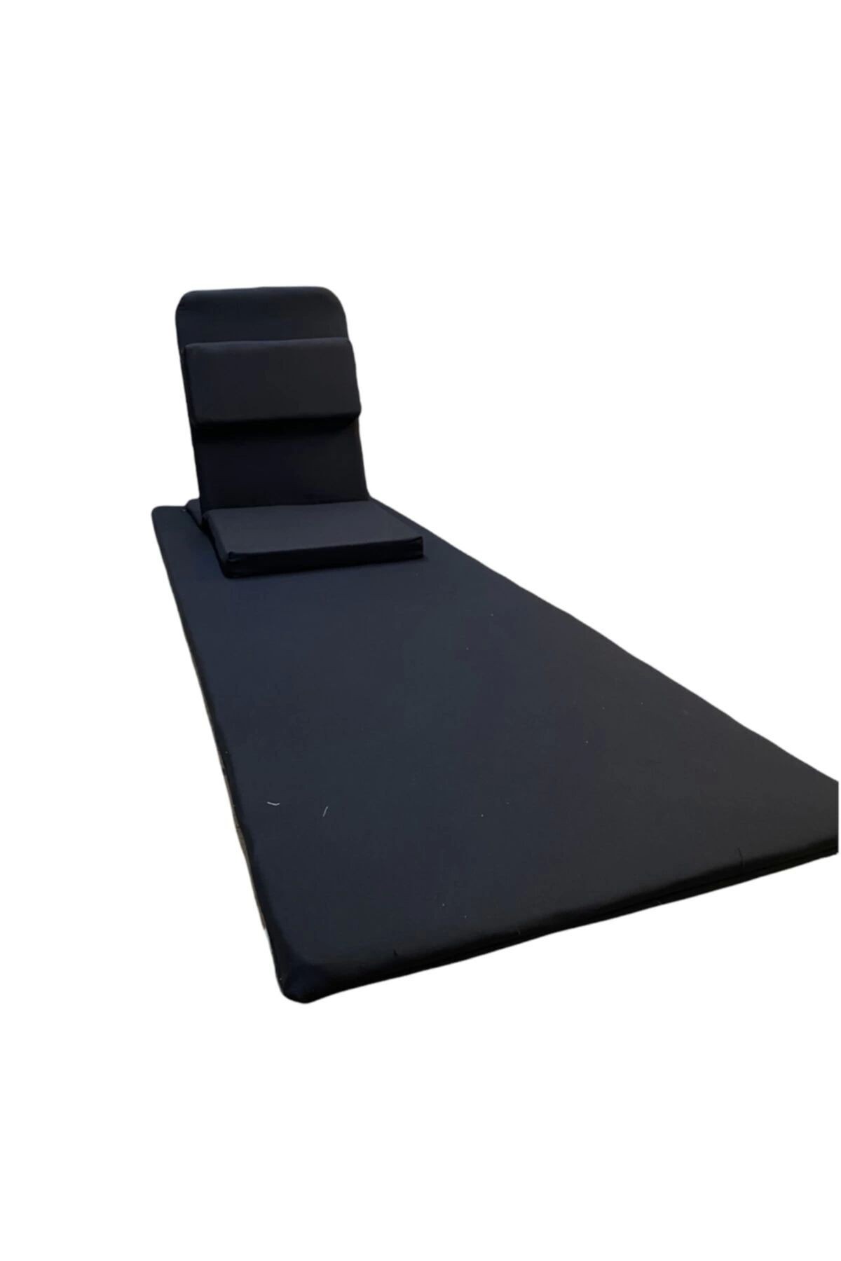 BACKJACK MEDİTASYON SANDALYESİ DESTEKLİ YER MİNDERİ + 60X180 KUMAŞ MAT - BACKJACK 3XL - si̇yah