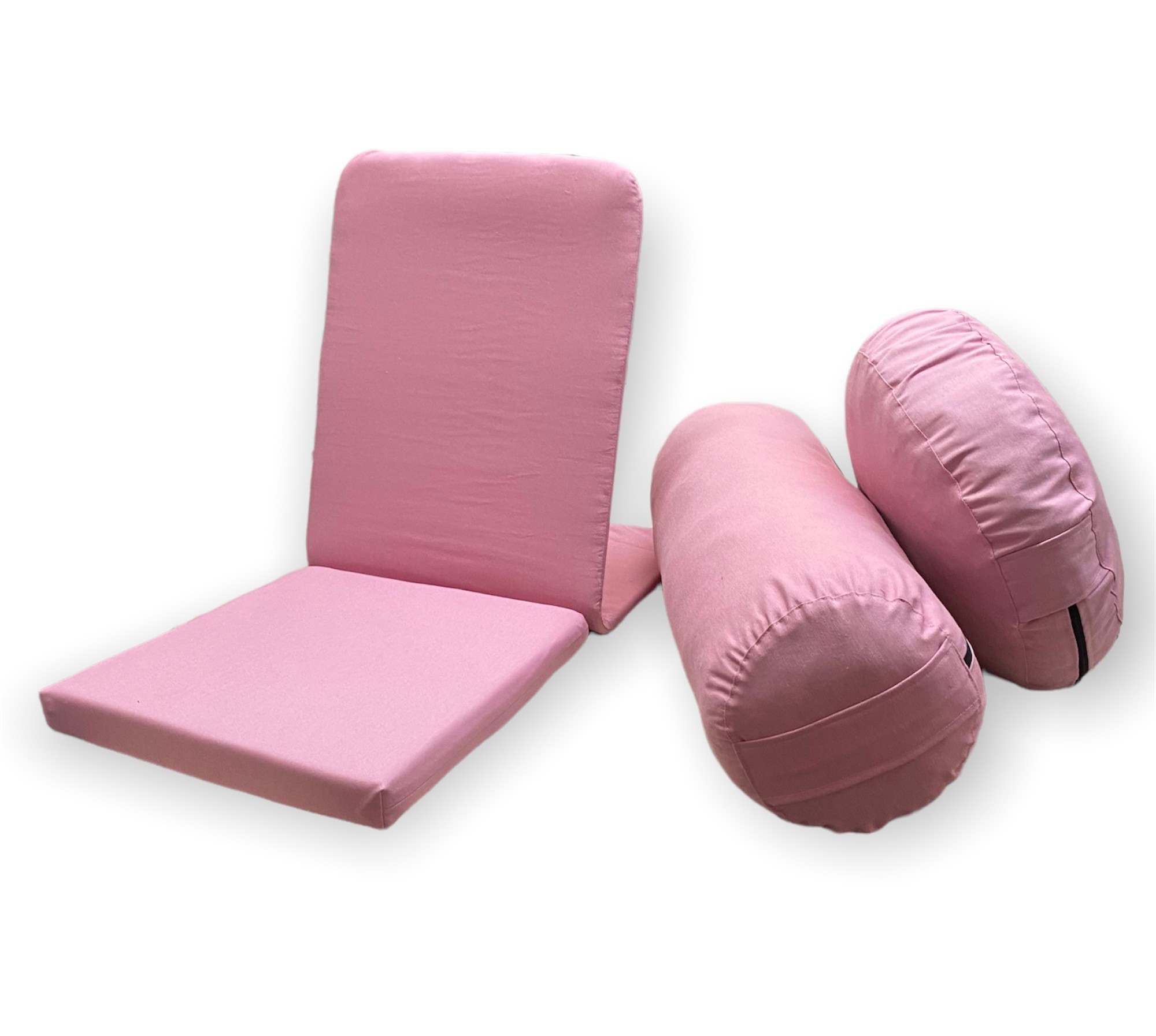 Meditasyon Minderi Meditasyon Sandalyesi Bolster Minderi Üçlü Set - pembe