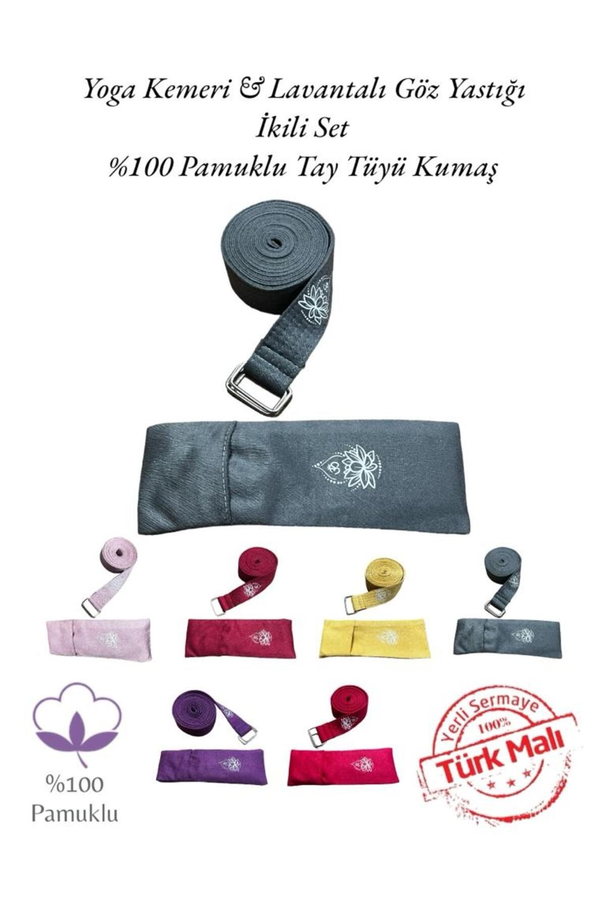 Yoga Kemeri & Yoga Göz Yastığı İkili Set Yoga Meditasyon Ekipmanları - antrasit