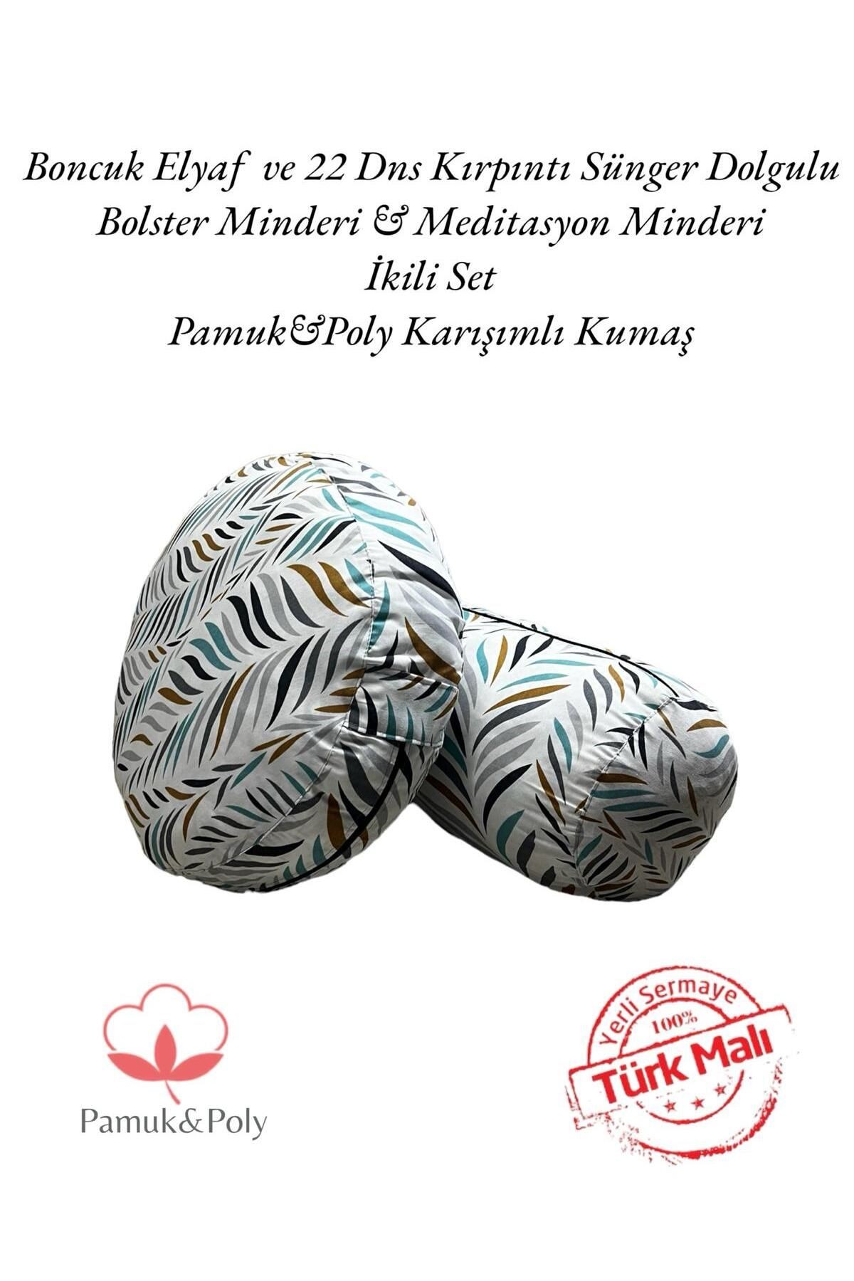 Meditasyon Minderi & Bolster Minderi İkili Set Pamuklu Kumaş