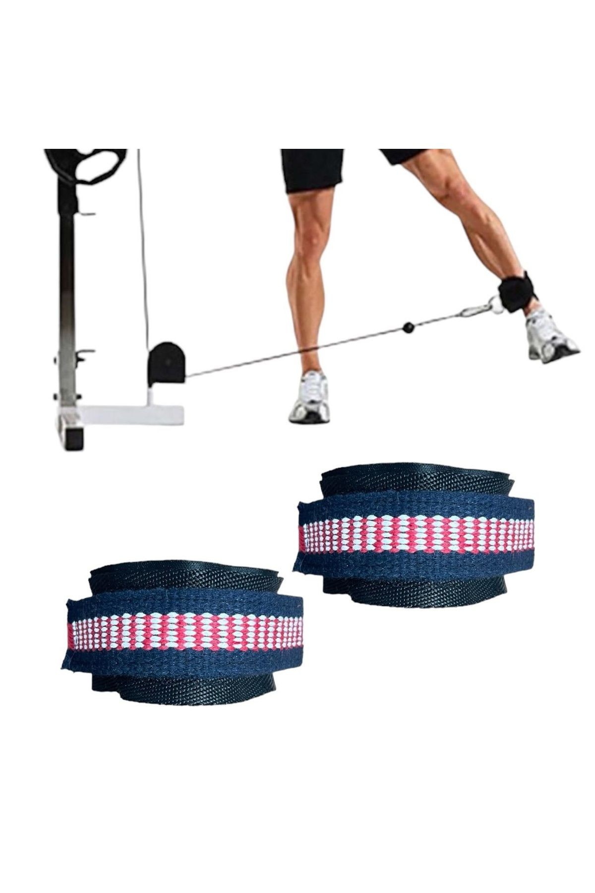 Halter Ağırlık Kaldırma Kayışı Strap - D-Ring Fitness Reformer Crossfit Ayak Bilek Kayışı İkili Set