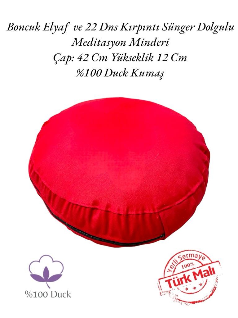 10 Adet Meditasyon Minderi - Yuvarlak Yoga Minderi - kırmızı