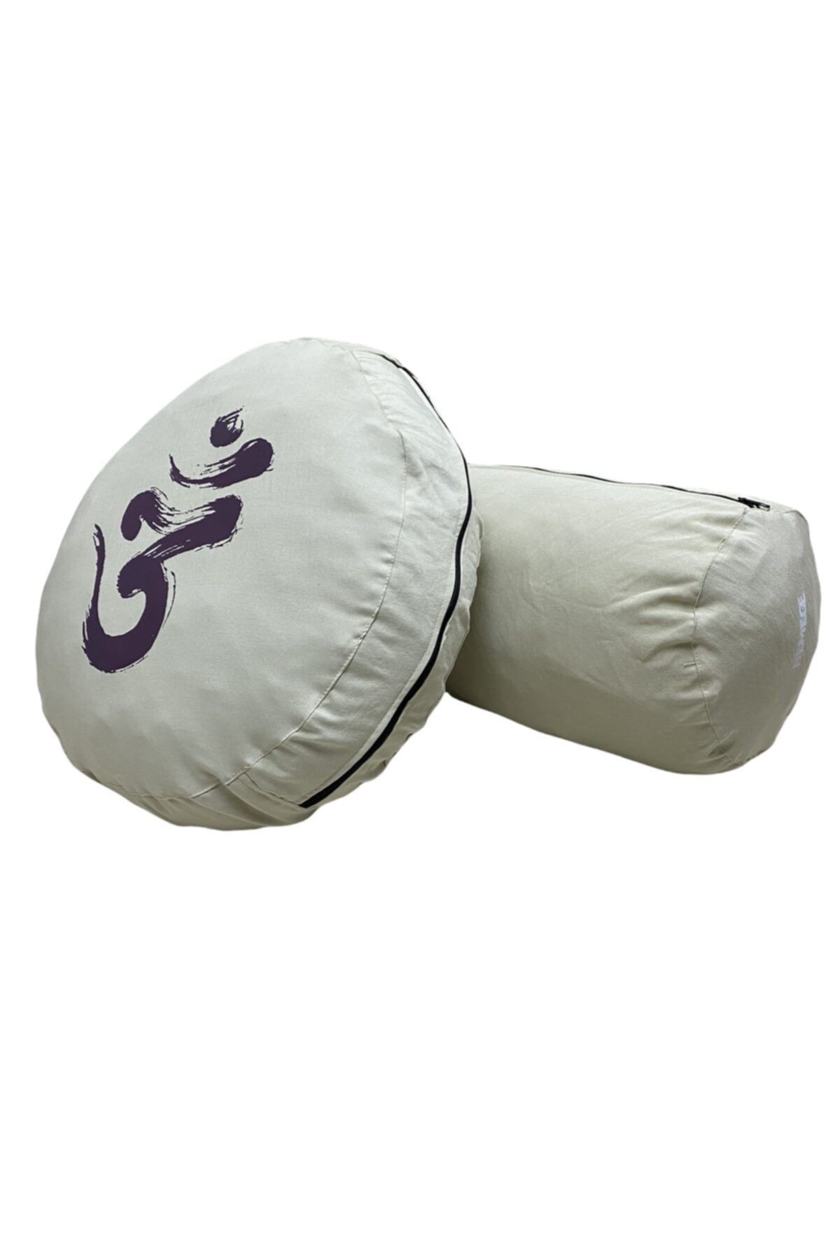 Ohm Baskılı Bolster Minderi Meditasyon Minderi İkili Set