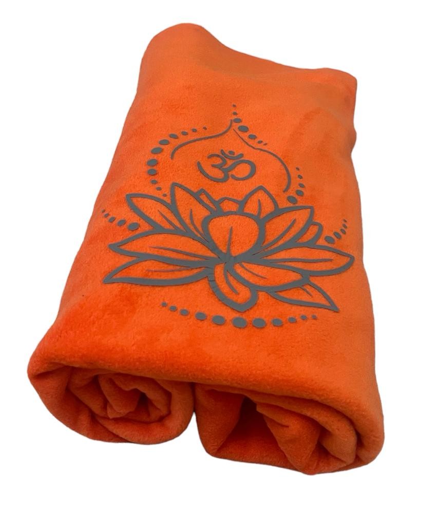 Lotus Çiçeği Baskılı Polar Yoga Battaniyesi 