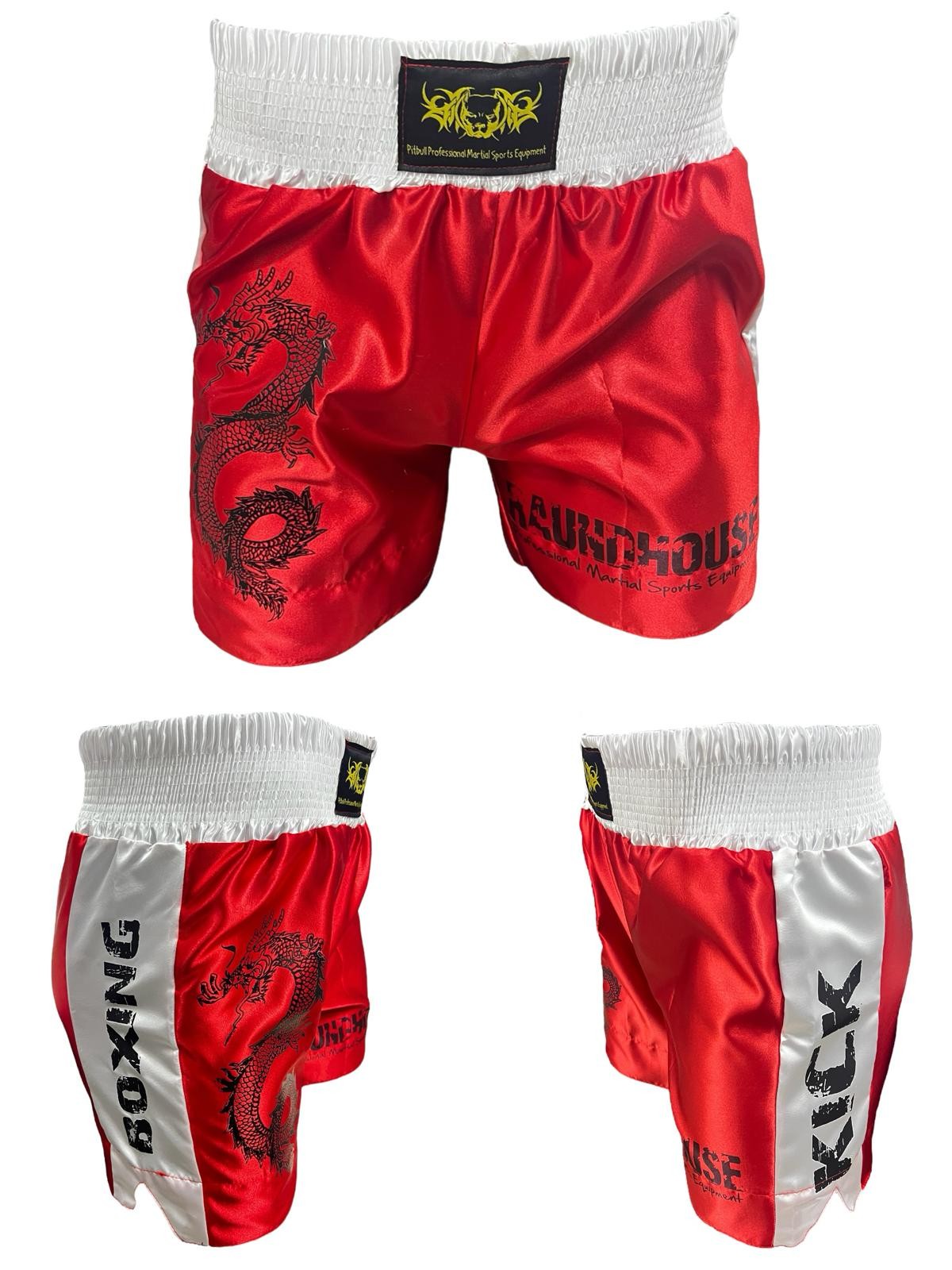 Dijital Baskılı Kickboks Şortu - Kickboks Müsabaka ve Antrenman Şortu - kırmızı