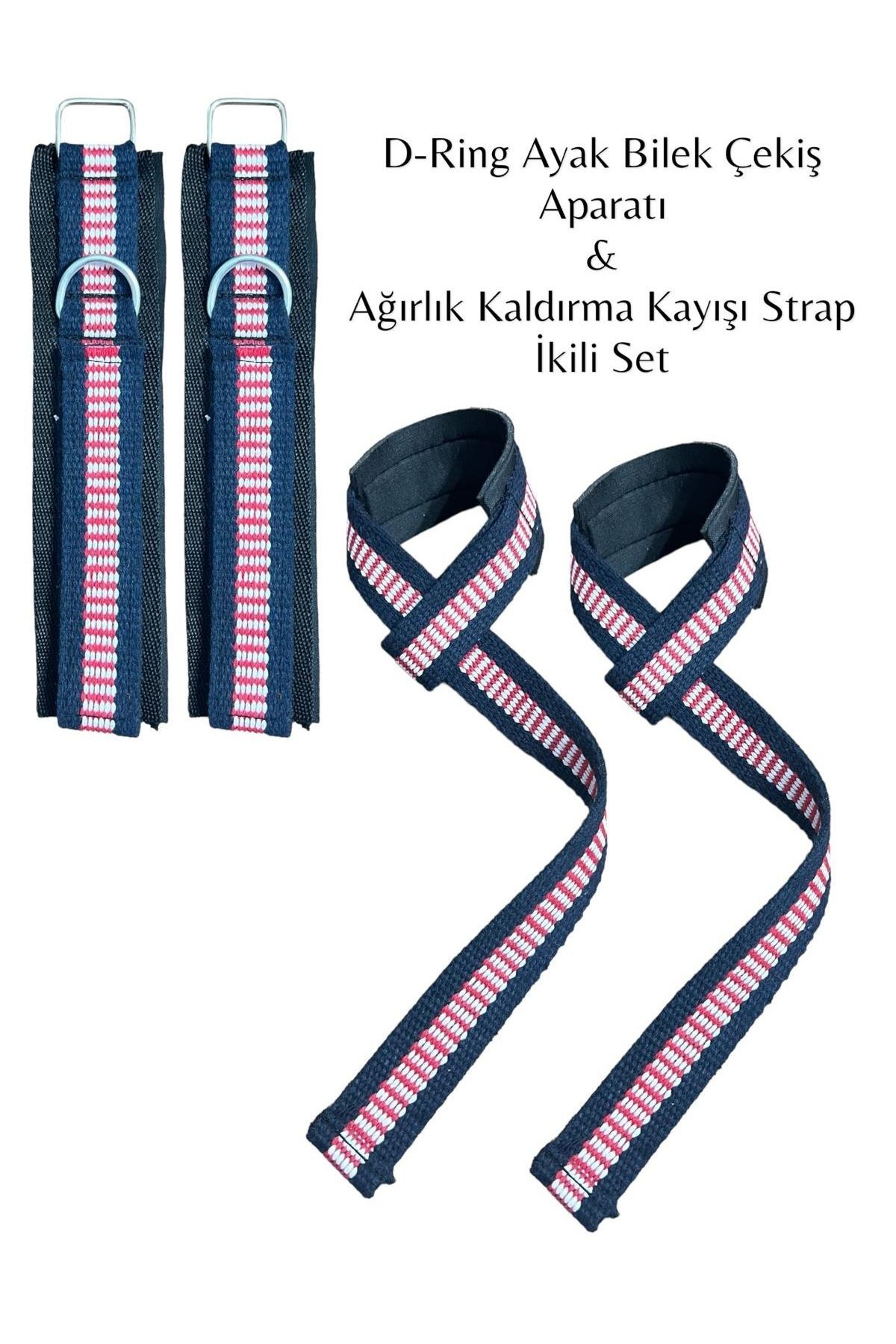 Halter Ağırlık Kaldırma Kayışı Strap - D-Ring Fitness Reformer Crossfit Ayak Bilek Kayışı İkili Set