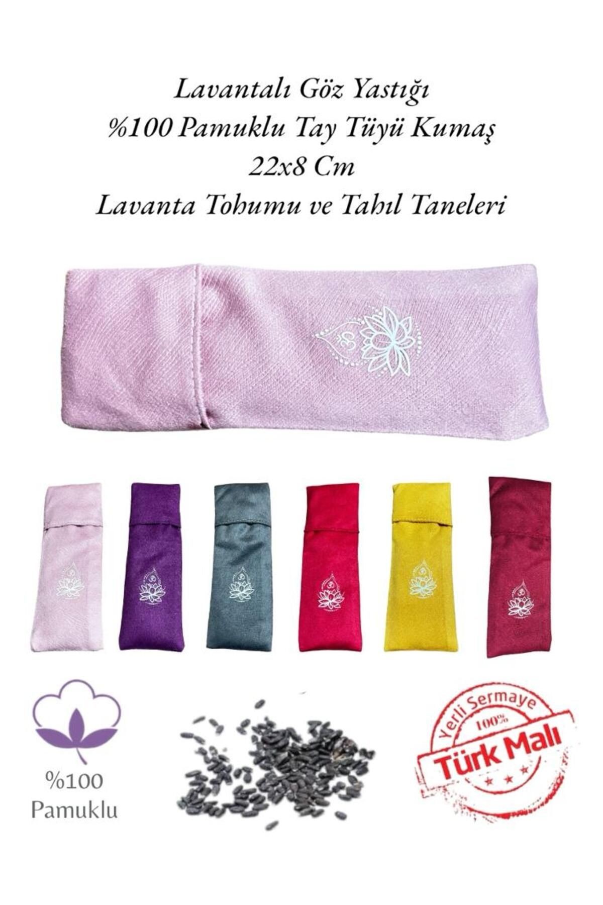 Yoga Göz Yastığı - Lotus Çiçeği Lavantalı Yoga Göz Yastığı - Yoga Dinlendirici Göz Bandı - pembe