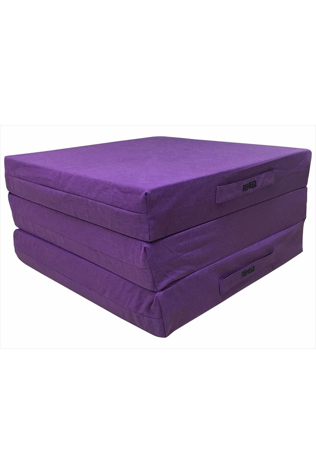 Deprem Yatağı - Üçe Katlanır Koltuk Yatak - Çadır Içi Katlanır Yatak - Kamp Yatağı 60x180x9,5 Cm - mor