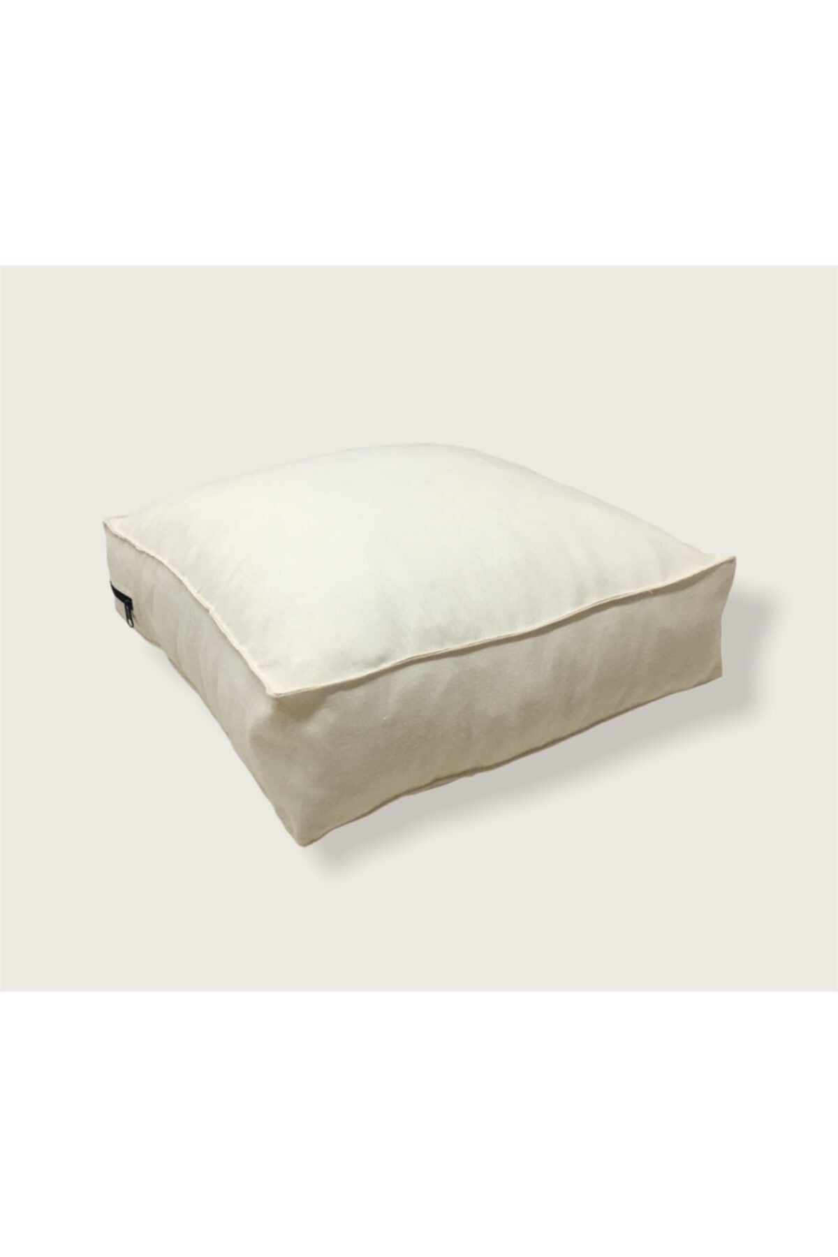 Kabuk Dolgulu Kare Meditasyon Minderi - 40x40x12 Cm - krem