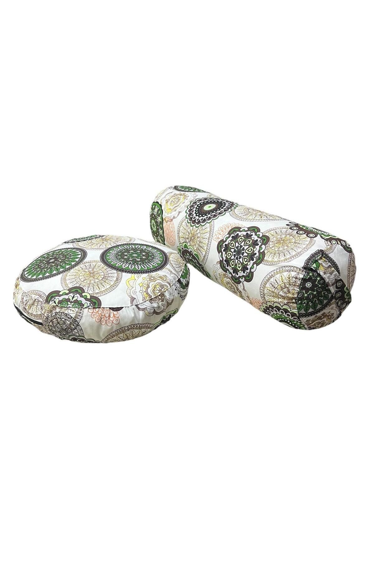 Mandala Desenli Yoga Meditasyon Minderi Ve Yoga Bolster Minderi Ikili Set