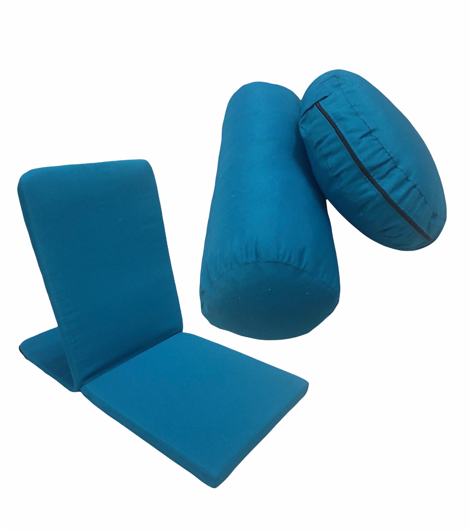 Meditasyon Sandalyesi & Bolster Minderi & Meditasyon Minderi & 2 Adet Ahşap Yoga Blok