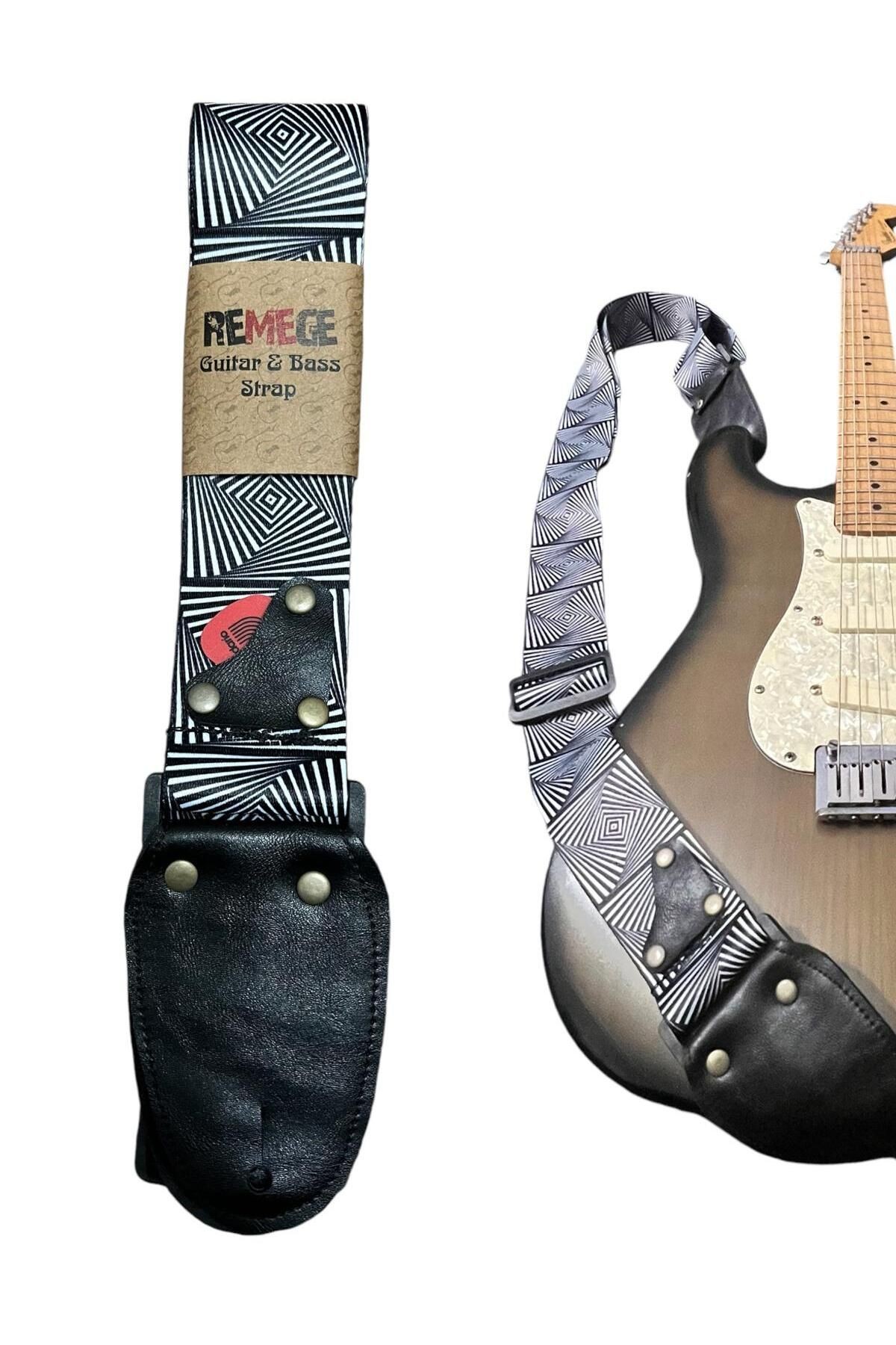 Hakiki Deri Askılıklı Gitar Askısı, Gitar Kayışı 5 Cm Kalınlık Max: 165 Uzunluk Cm Pena Hediyeli