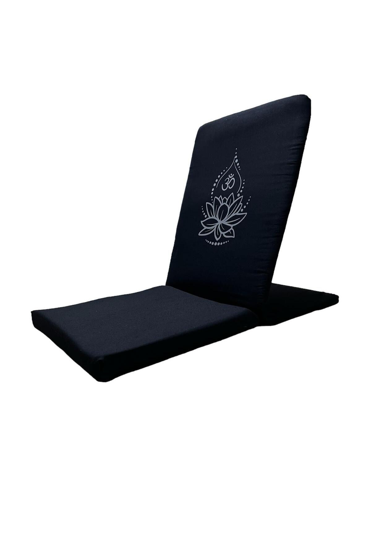 Lotus Çiçeği Baskılı Backjack Meditasyon Sandalyesi & Yoga Battaniyesi İkili Set