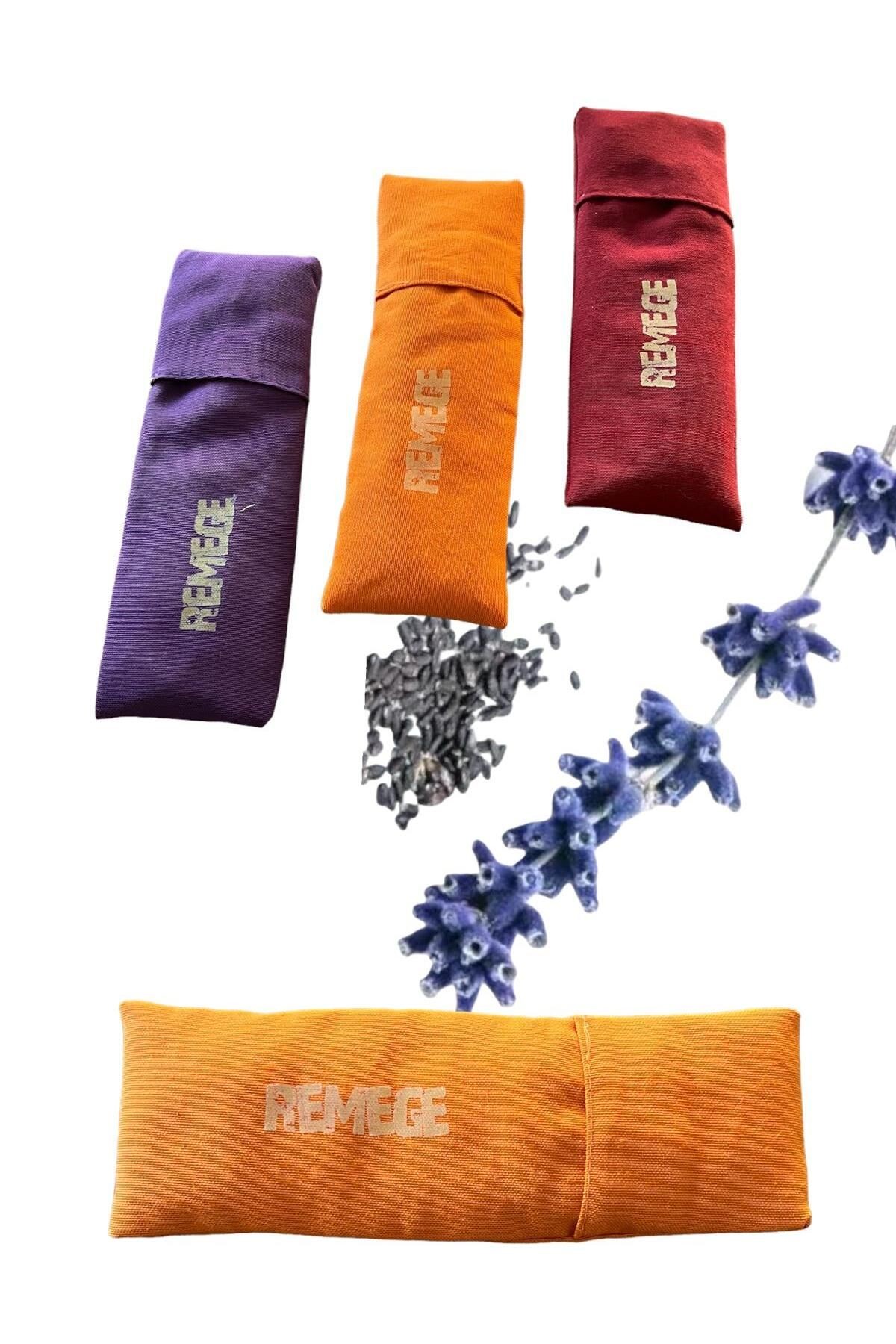 Yoga Lavantalı Göz Yastığı Aromaterapik Meditasyon Lavantalı Göz Bandı %100 Duck Kumaş - turuncu