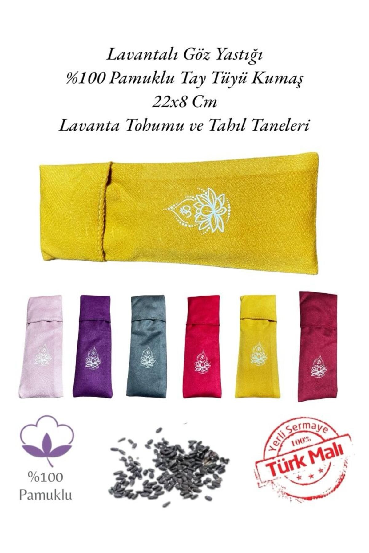 Yoga Göz Yastığı - Lotus Çiçeği Lavantalı Yoga Göz Yastığı - Yoga Dinlendirici Göz Bandı - sarı