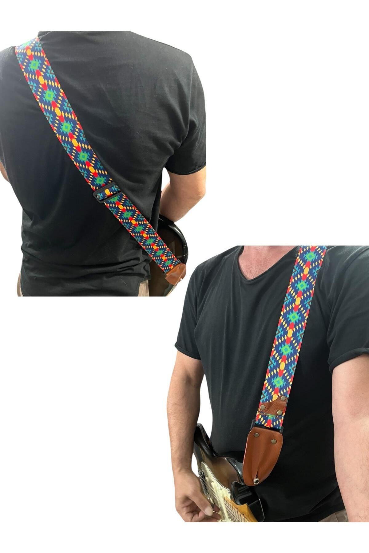 Hakiki Deri Askılıklı Gitar Askısı, Gitar Kayışı 5 Cm Kalınlık Max: 165 Uzunluk Cm Pena Hediyeli