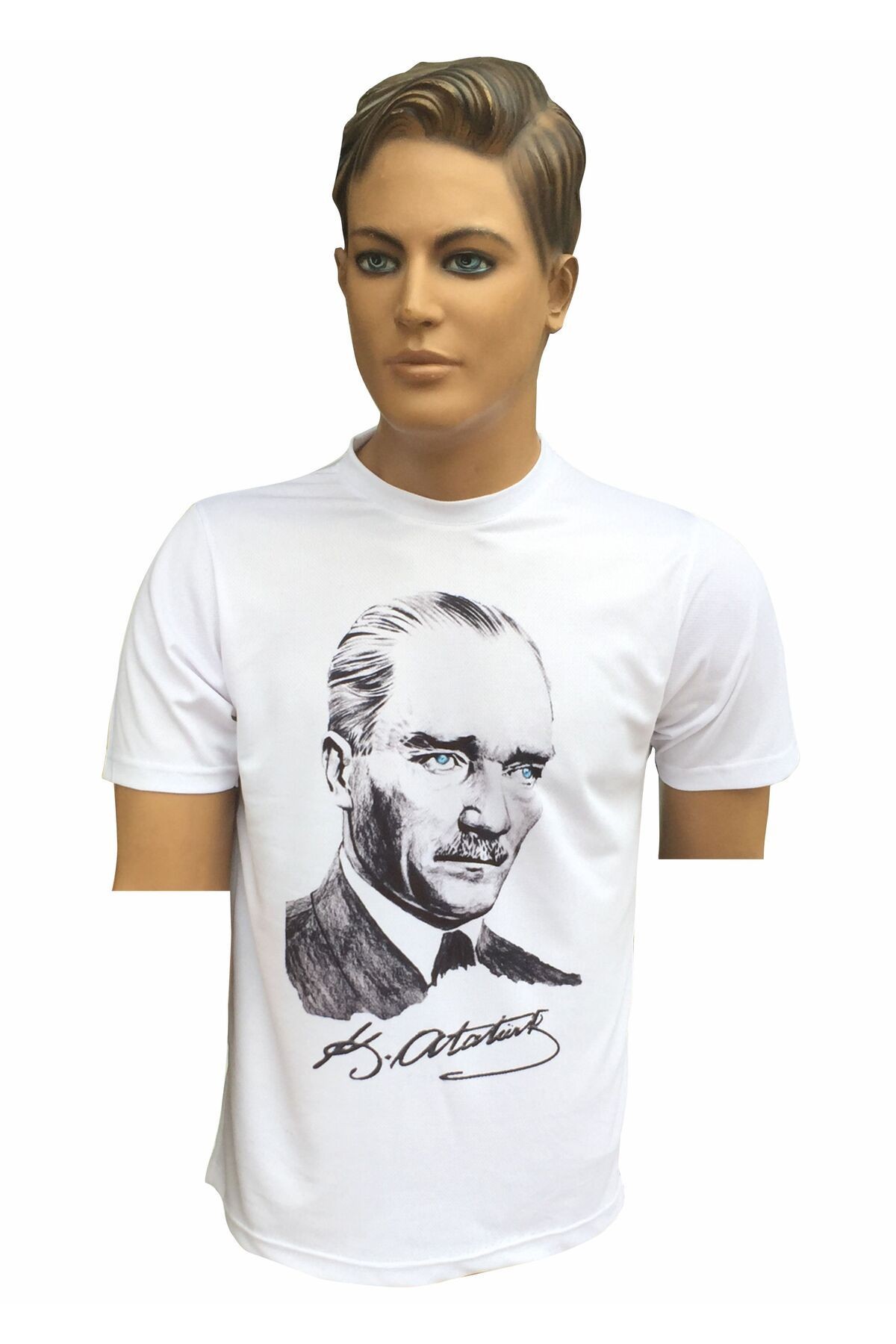 Unisex Çocuk, Genç, Yetişkin, Atatürk'lü Atatürk İmzalı Tişört - Atatürk Tişörtü