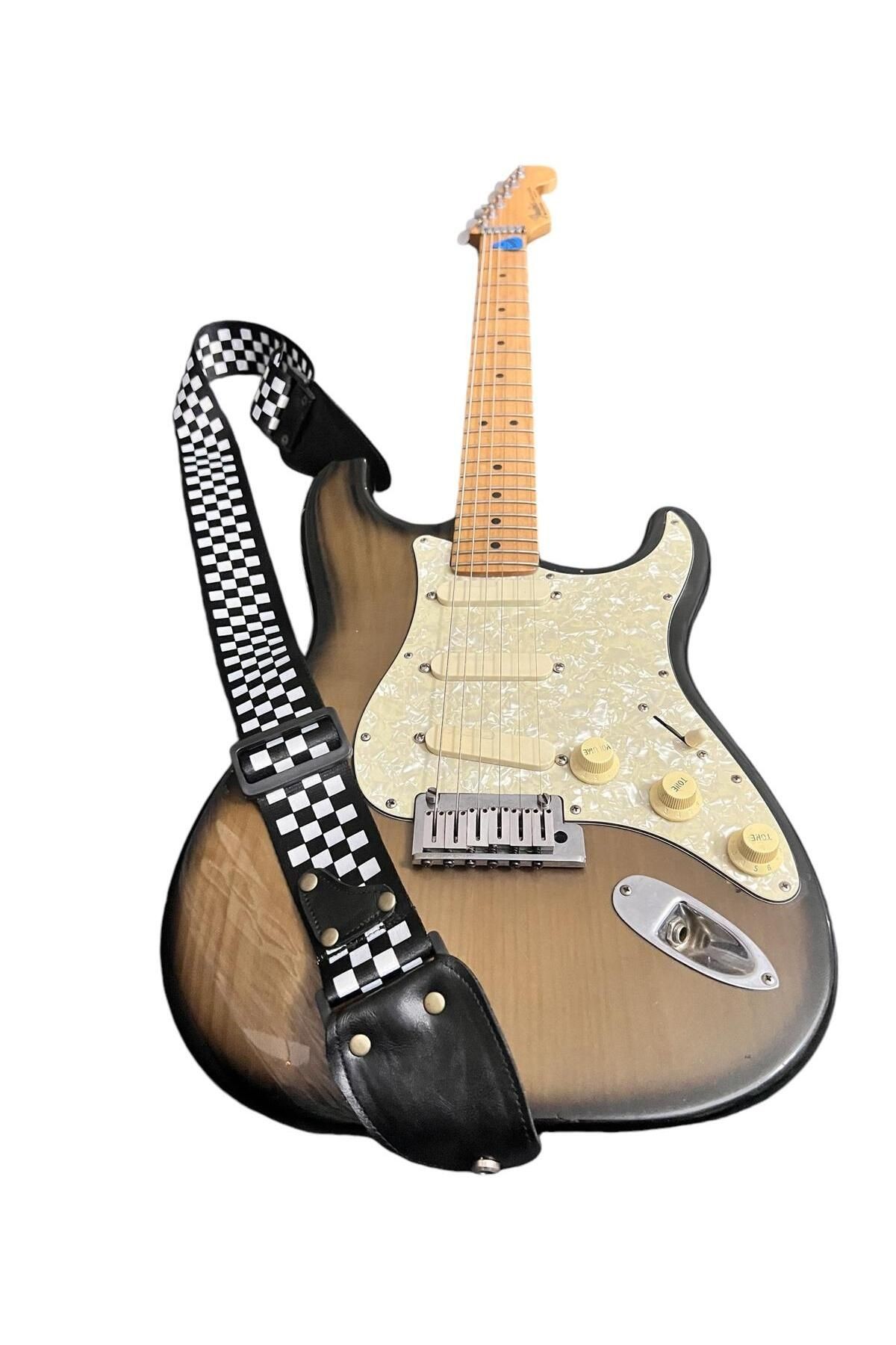 Hakiki Deri Askılıklı Gitar Askısı, Gitar Kayışı 5 Cm Kalınlık Max: 165 Uzunluk Cm Pena Hediyeli