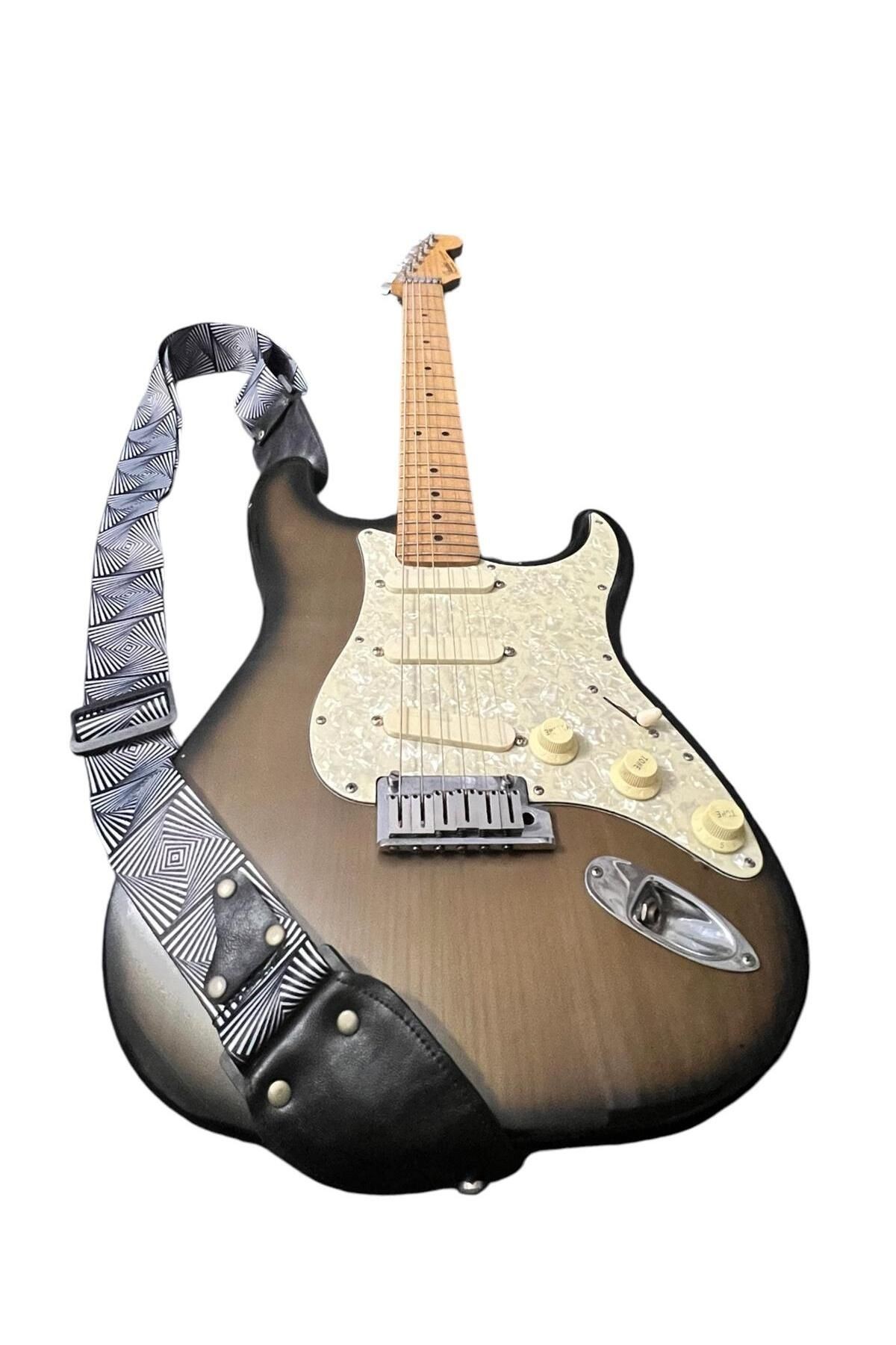 Hakiki Deri Askılıklı Gitar Askısı, Gitar Kayışı 5 Cm Kalınlık Max: 165 Uzunluk Cm Pena Hediyeli