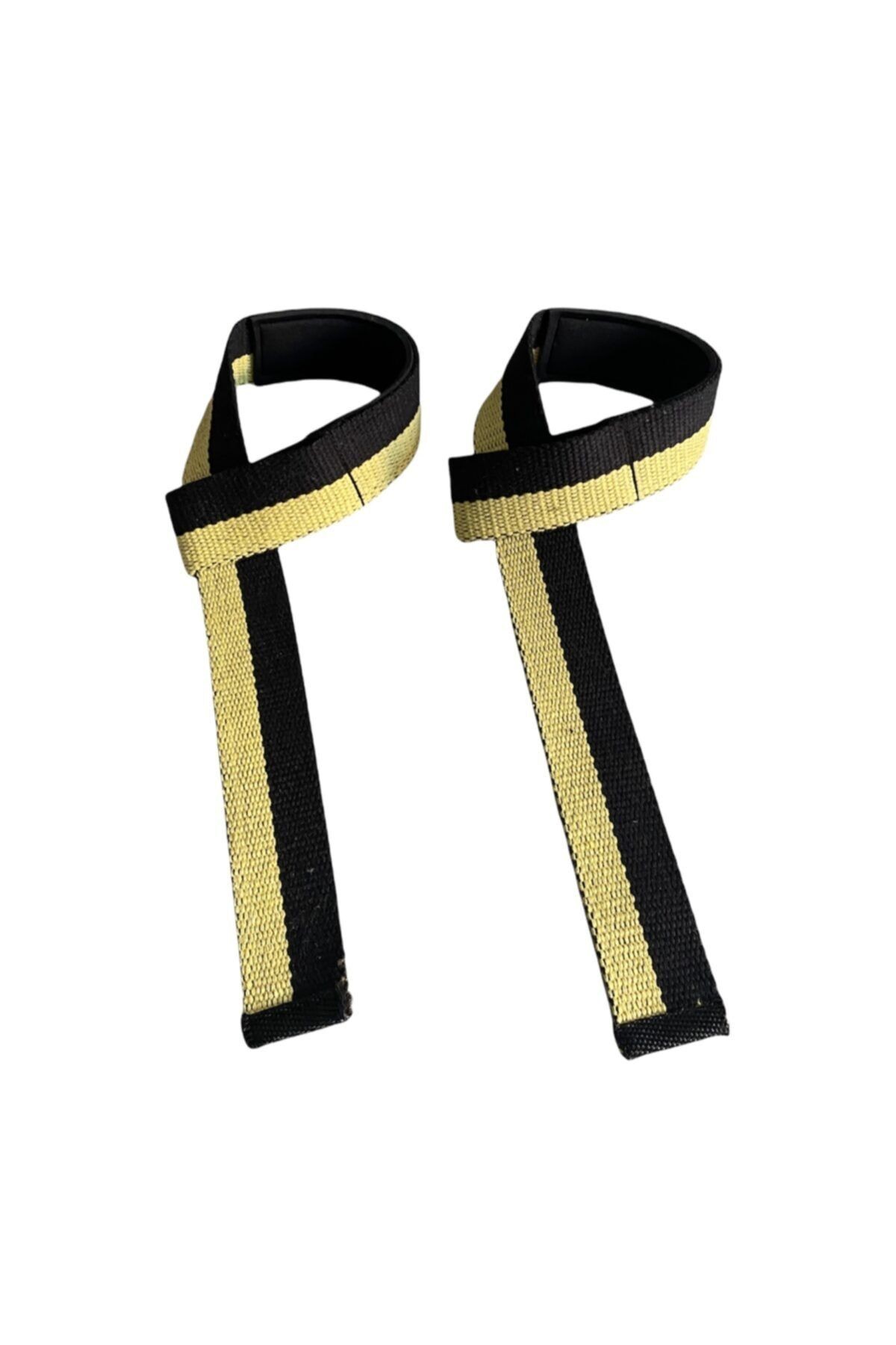 Straps Fitness Crossfit Halter Ağırlık Kaldırma Kayışı / Lifting Straps - sarı siyah