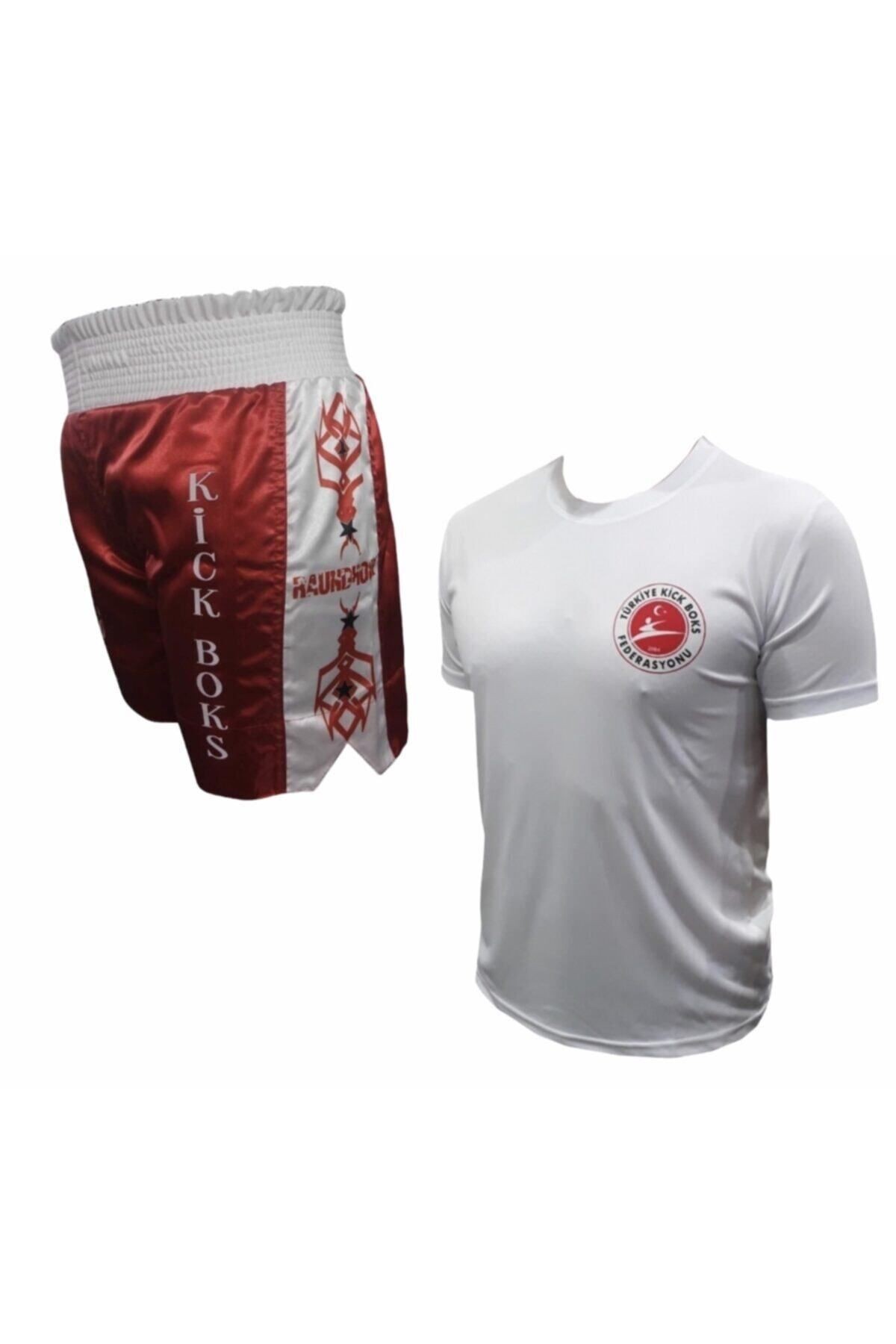 Beyaz Kickboks Şortu + Kick Boks Tişörtü - Ikili Set