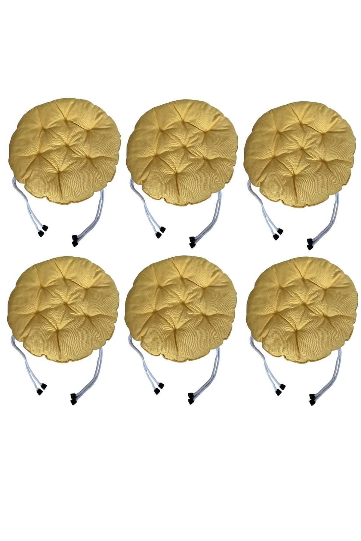 6 ADET 40X40 Cm Yuvarlak Tabure Minderi - Sandalye Minderi - Puf Minder