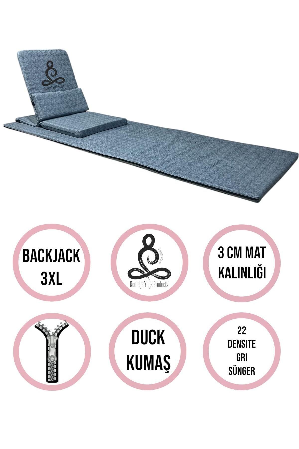 Backjack 3XL - Backjack Yoga Meditasyon Nefes Sandalyesi Destekli Yer Minderi ve 60x180 Kumaş Mat - petrol yeşili