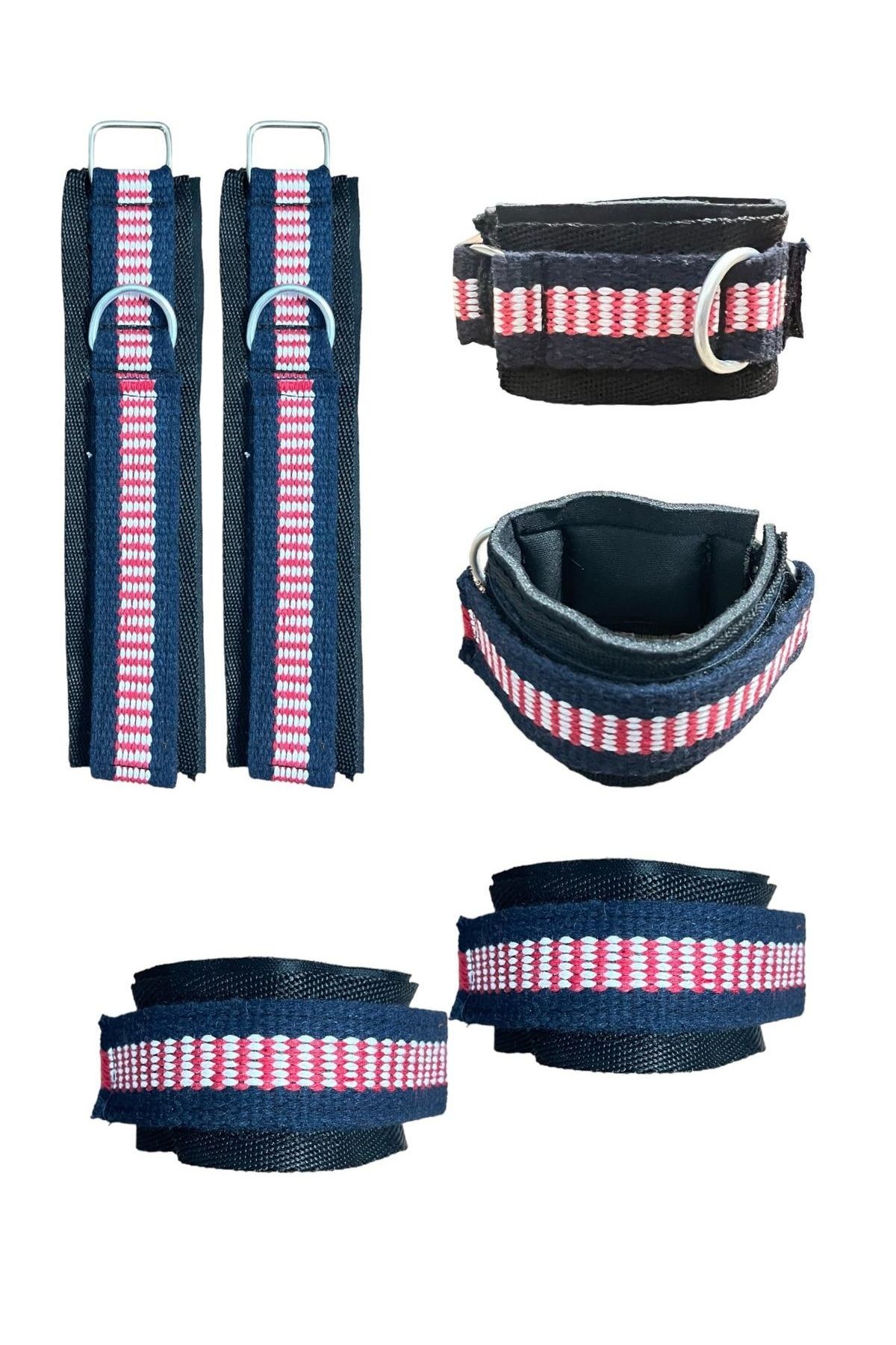 Halter Ağırlık Kaldırma Kayışı Strap - D-Ring Fitness Reformer Crossfit Ayak Bilek Kayışı İkili Set