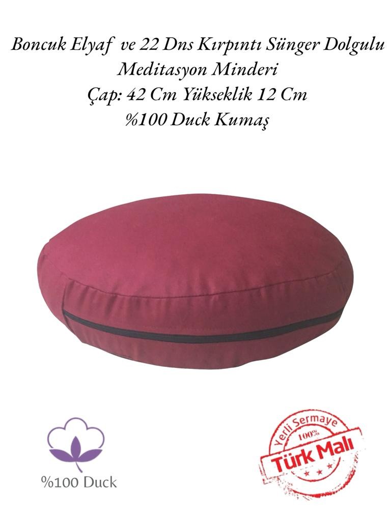 10 Adet Meditasyon Minderi - Yuvarlak Yoga Minderi - bordo