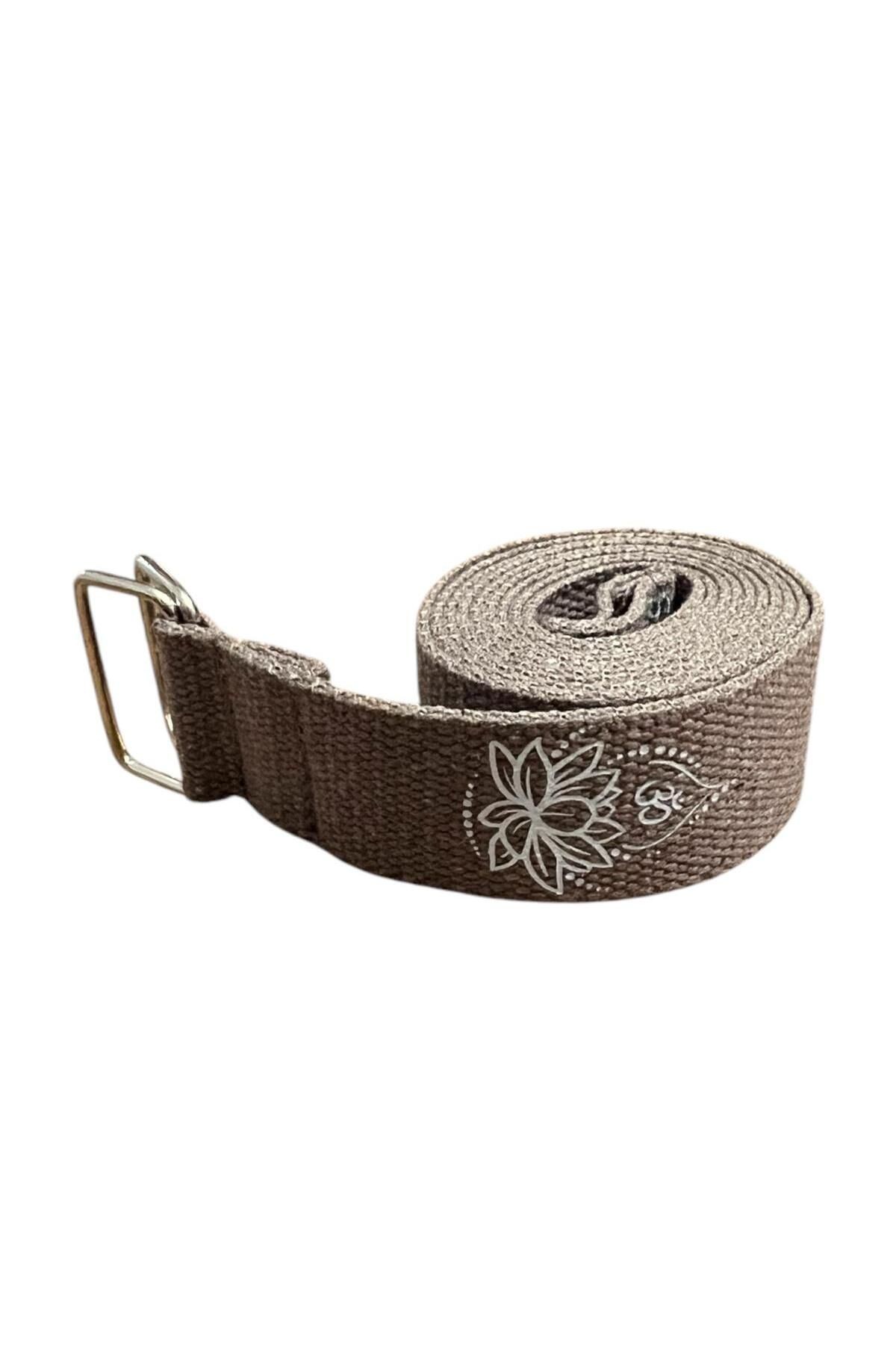 Yoga Kemeri  - Yoga Germe Kayışı - Lotus Baskılı Yoga Kemeri 180 Cm Çift Halkalı