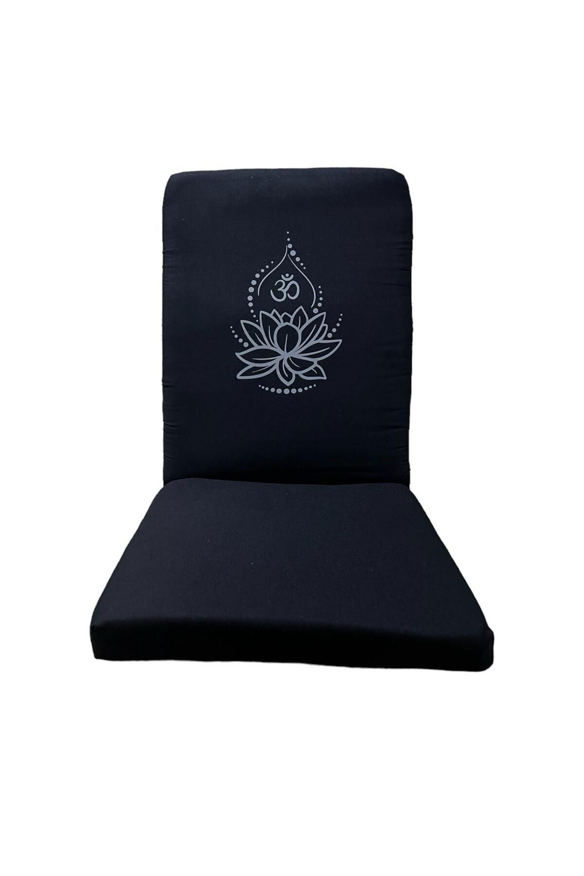 Lotus Çiçeği Baskılı Backjack Meditasyon Sandalyesi & Yoga Battaniyesi İkili Set